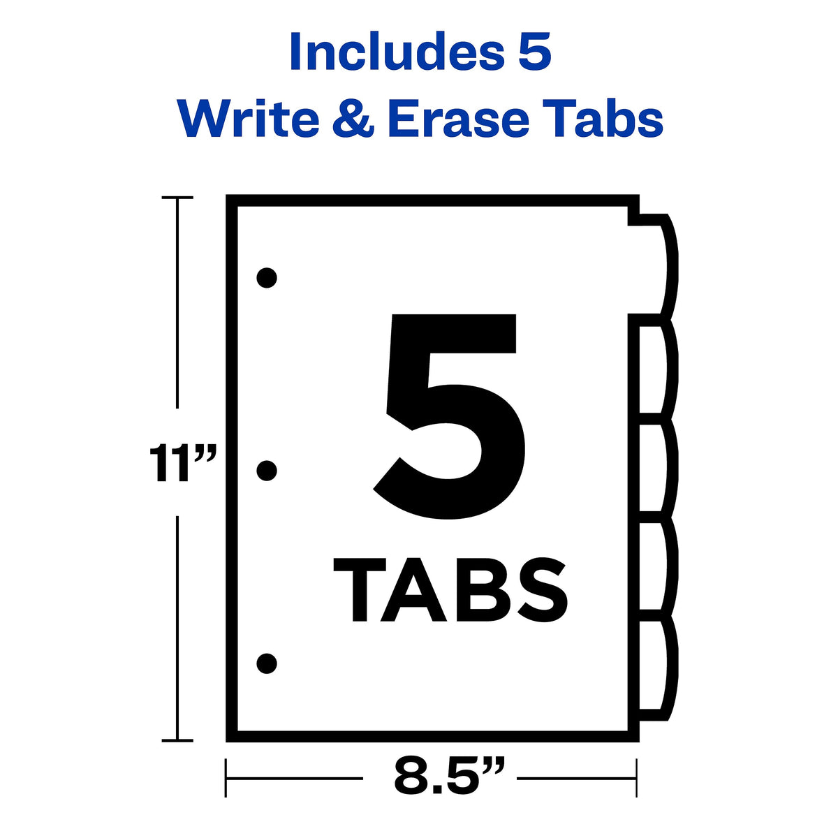 Avery Big Tab Write & Erase Plastic Dividers, 5 Tabs, Multicolor