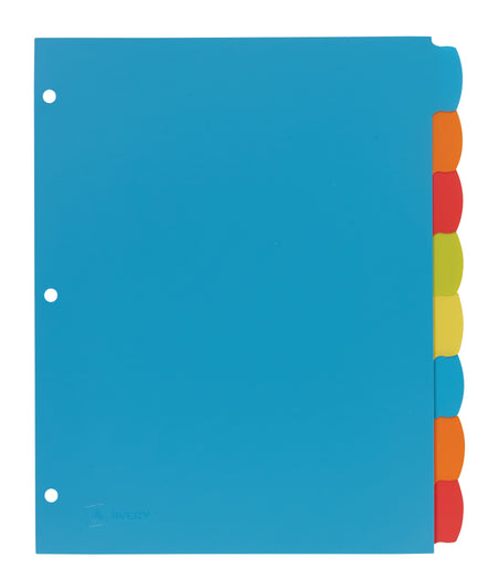 Avery Big Tab Write & Erase Plastic Dividers, 8 Tabs, Bright Multicolor