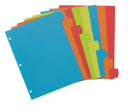 Avery Big Tab Write & Erase Plastic Dividers, 8 Tabs, Bright Multicolor