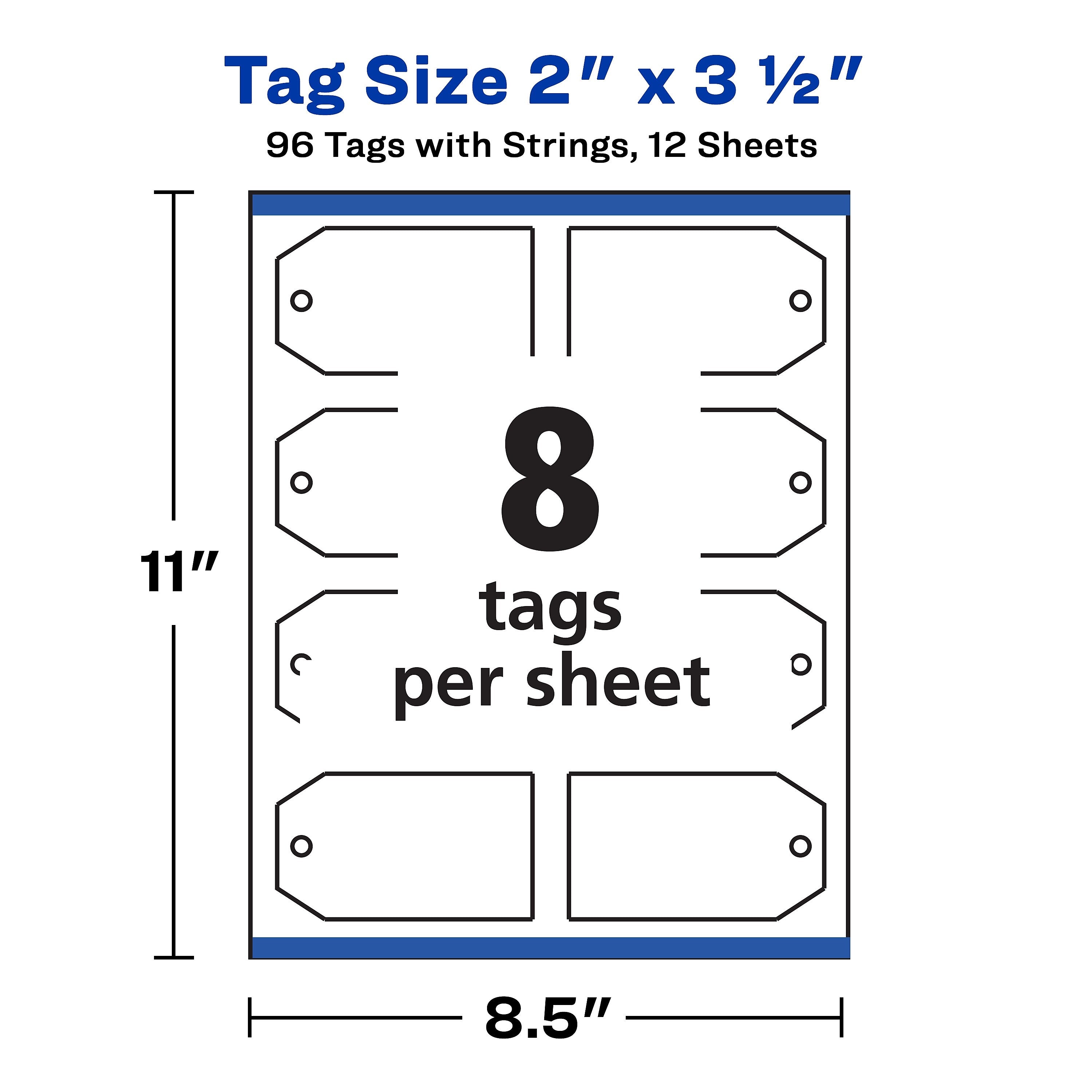 Avery Blank Price, Gift & Merchandise Printable Tag, 2