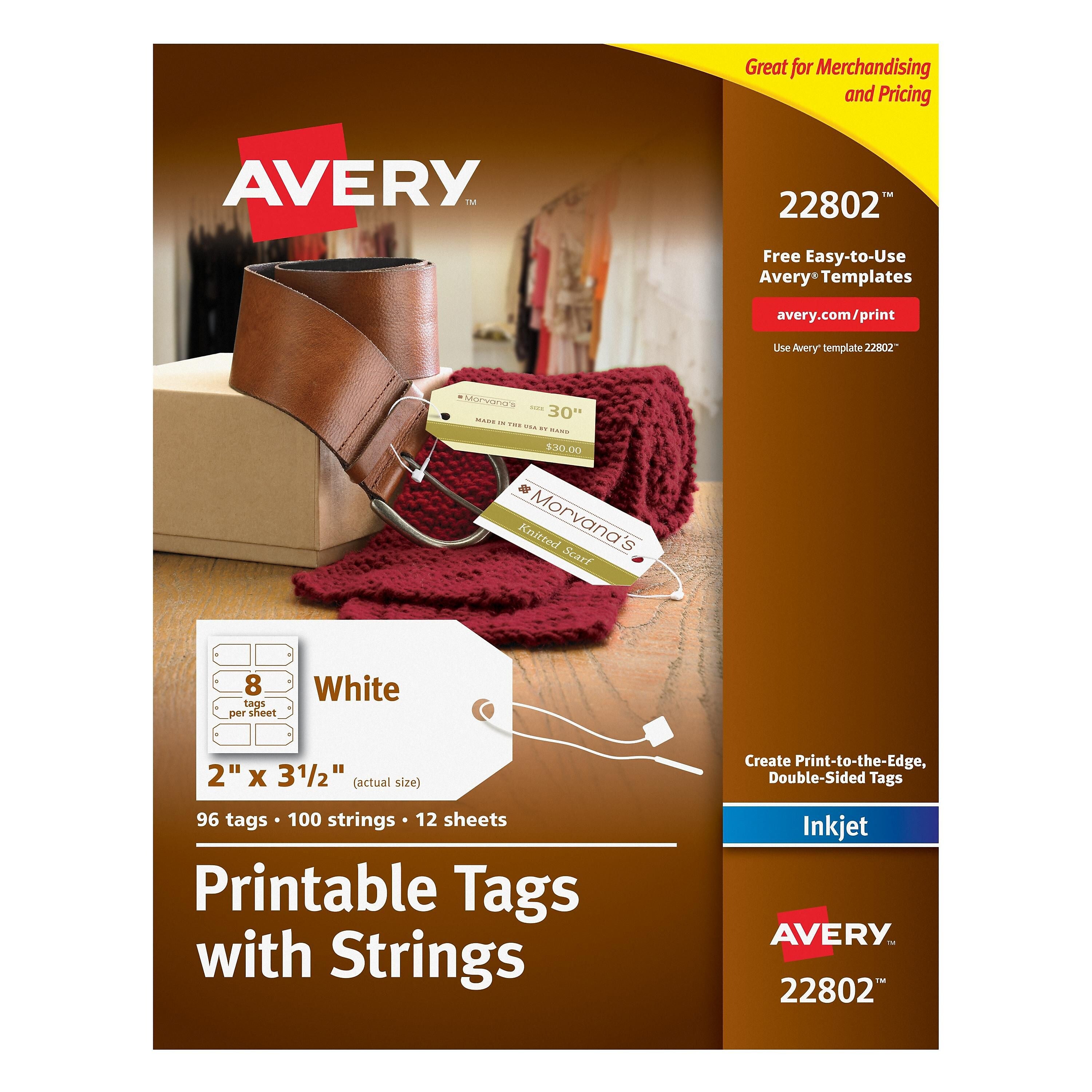 Avery Blank Price, Gift & Merchandise Printable Tag, 2