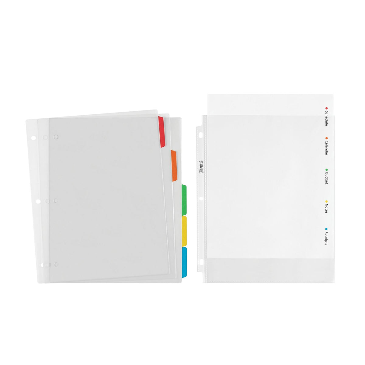 Avery Clear Easy View Plastic Dividers, 5 Tabs, Multicolor