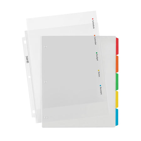 Avery Clear Easy View Plastic Dividers, 5 Tabs, Multicolor