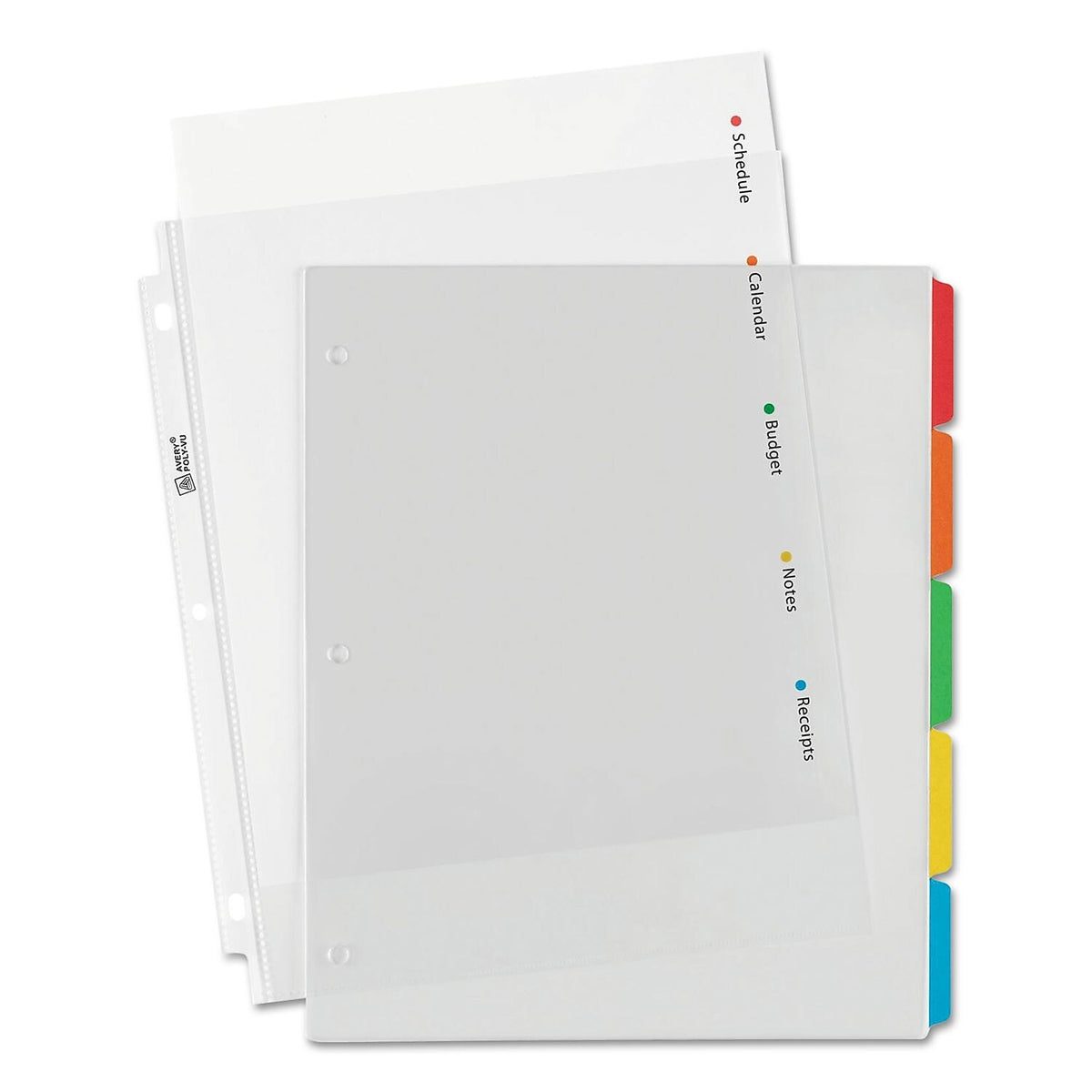 Avery Clear Easy View Plastic Dividers, 5 Tabs, Multicolor