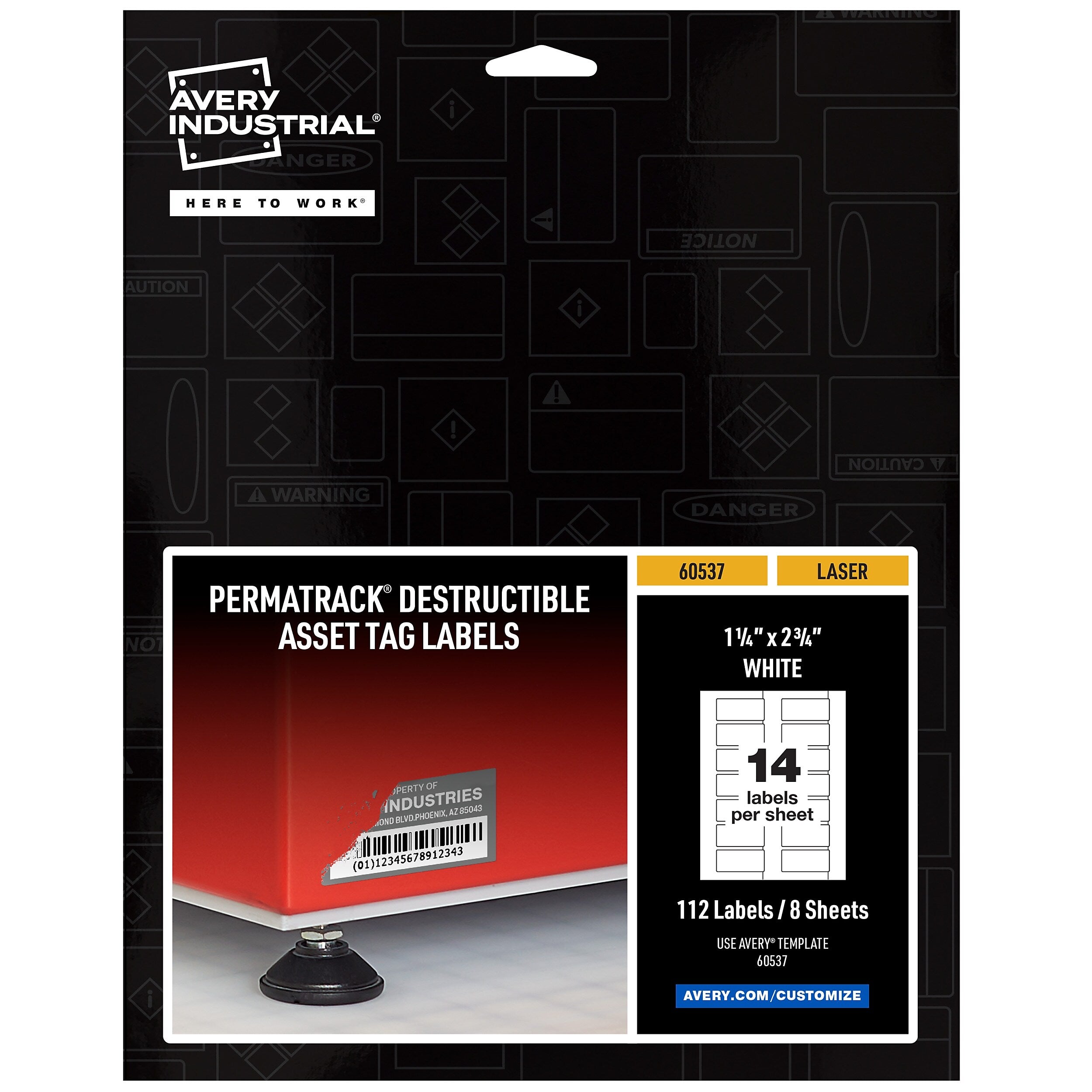 Avery Destructible Laser Asset Tag Labels, 1-1/4