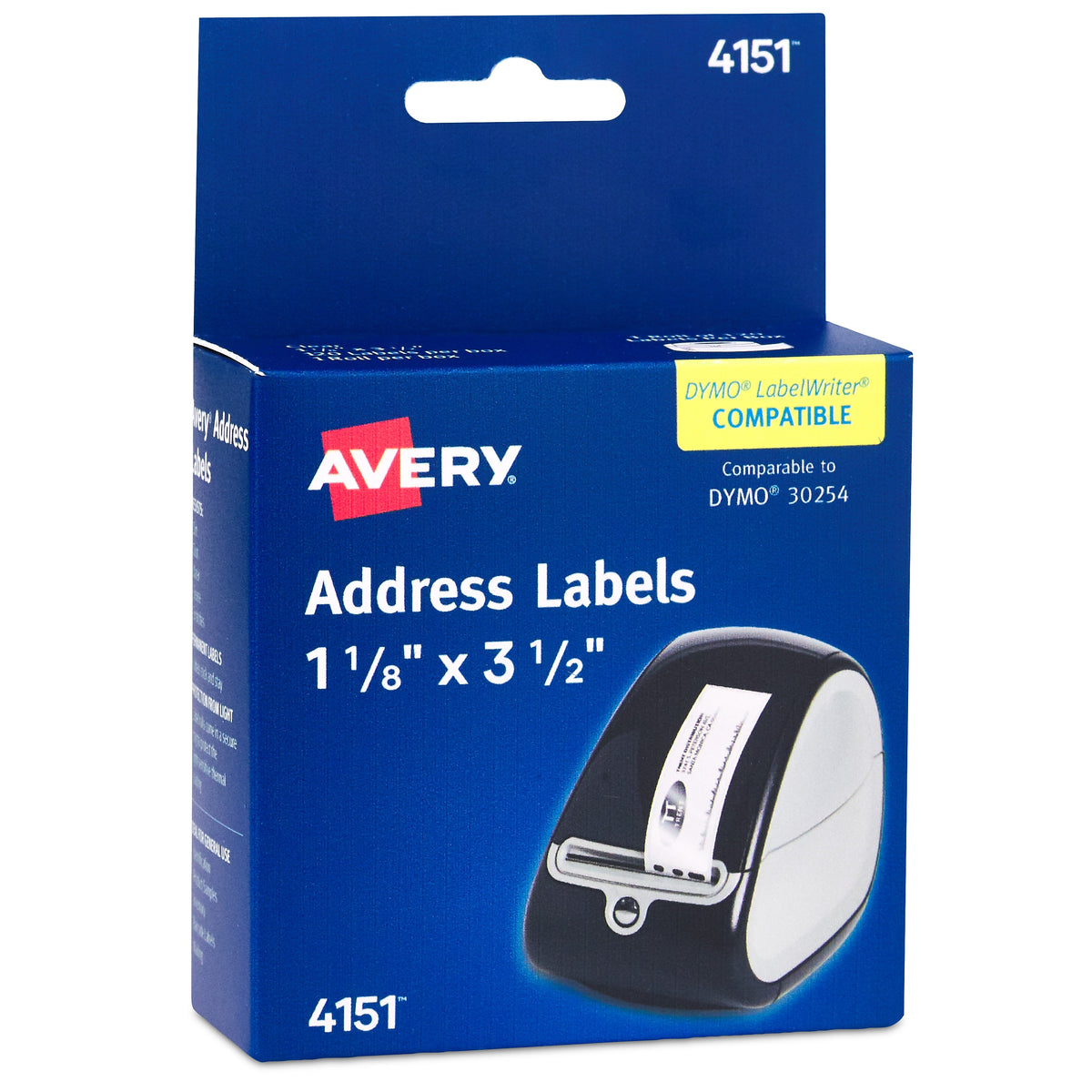 Avery Direct Thermal Roll Multipurpose Labels, 1-1/8" x 3-1/2", Clear, 120 Labels /Roll, 1 Roll/Box