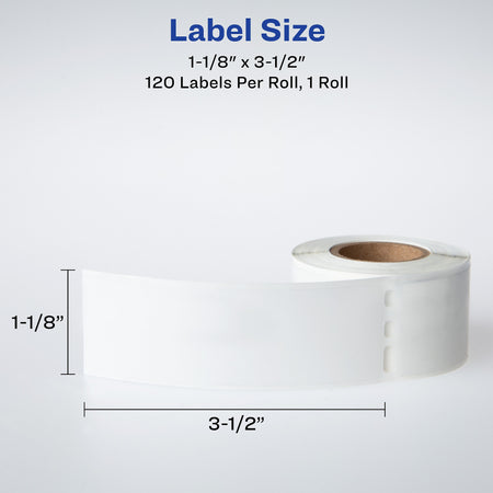 Avery Direct Thermal Roll Multipurpose Labels, 1-1/8" x 3-1/2", Clear, 120 Labels /Roll, 1 Roll/Box