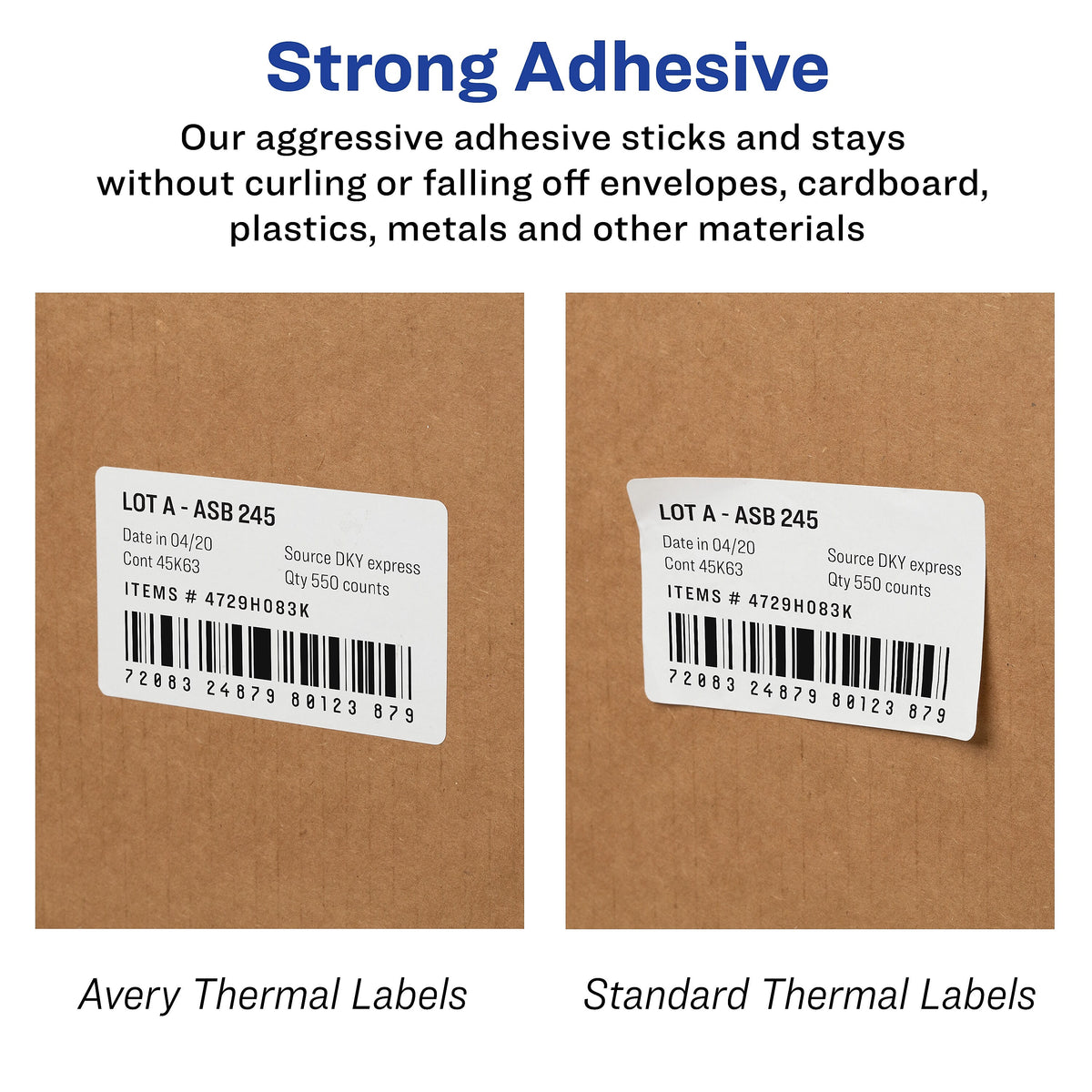 Avery Direct Thermal Roll Multipurpose Labels, 1-1/8" x 3-1/2", Clear, 120 Labels /Roll, 1 Roll/Box