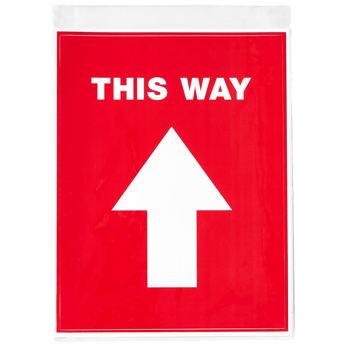 Avery Directional "This Way" Preprinted Floor Decals, 8" x 10.5", Red/White, 5/Pack