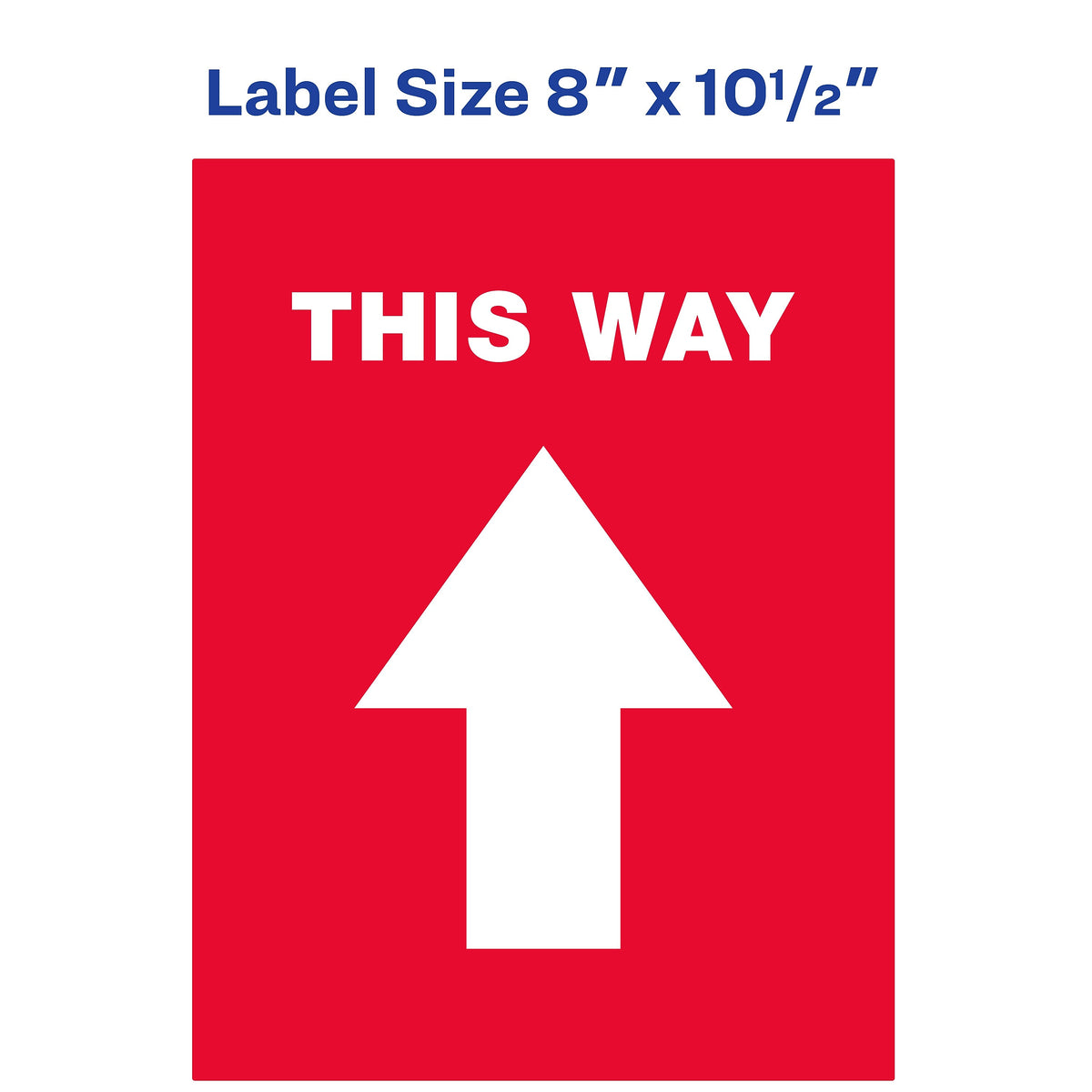 Avery Directional "This Way" Preprinted Floor Decals, 8" x 10.5", Red/White, 5/Pack