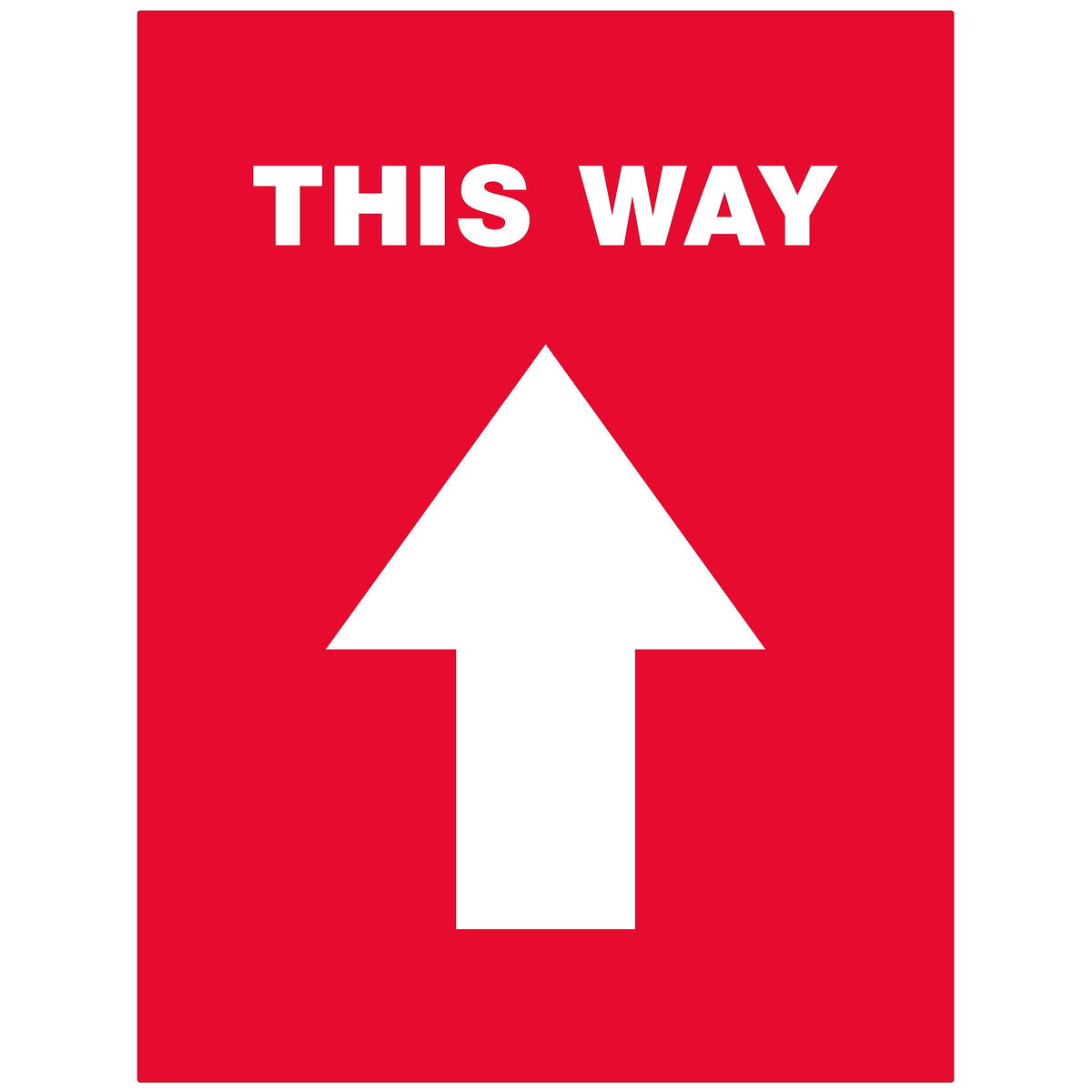 Avery Directional "This Way" Preprinted Floor Decals, 8" x 10.5", Red/White, 5/Pack