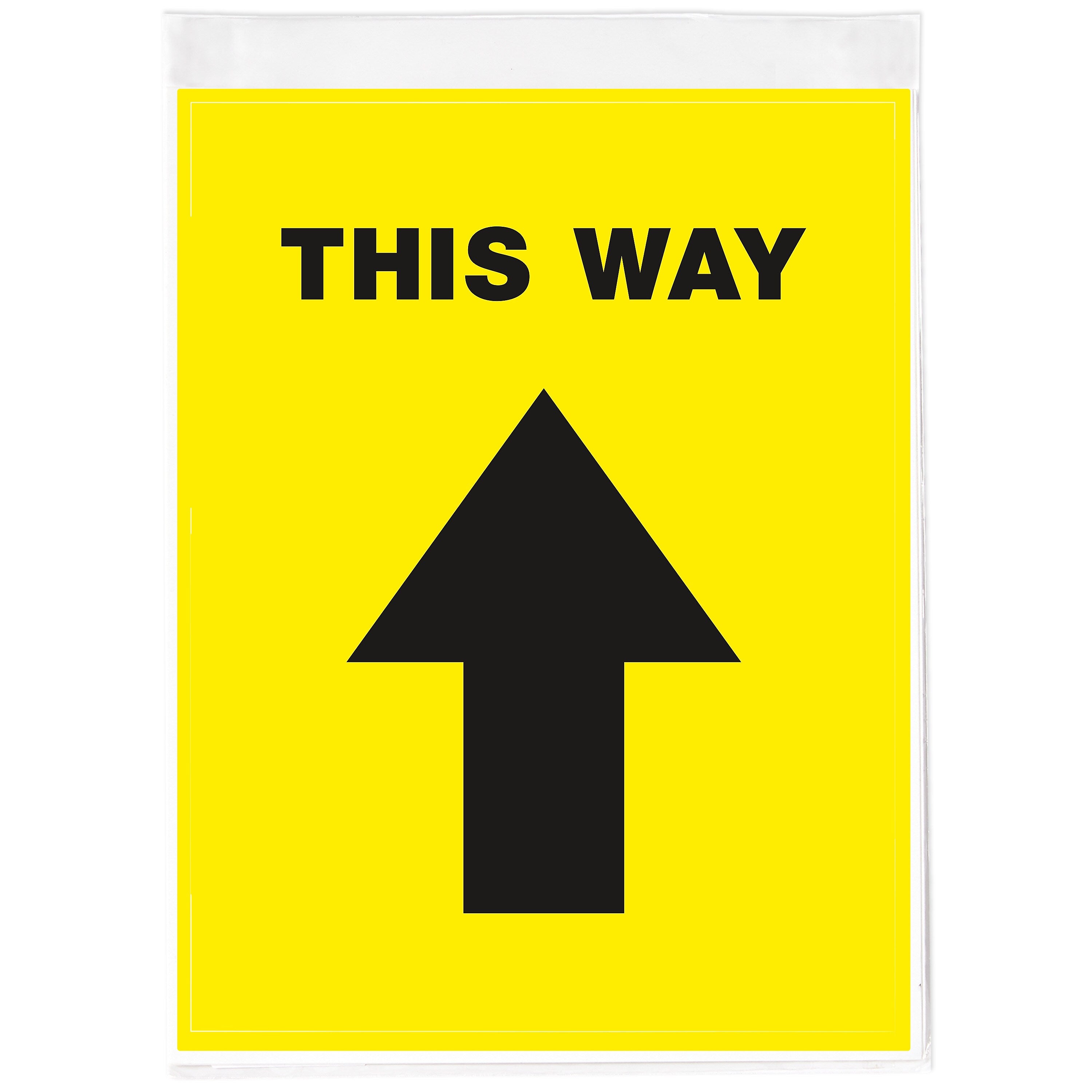 Avery Directional "This Way" Preprinted Floor Decals, 8" x 10.5", Yellow/Black, 5/Pack