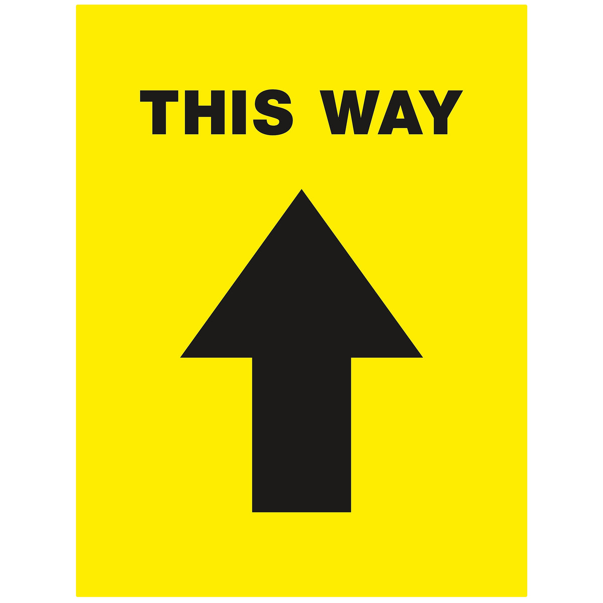 Avery Directional "This Way" Preprinted Floor Decals, 8" x 10.5", Yellow/Black, 5/Pack