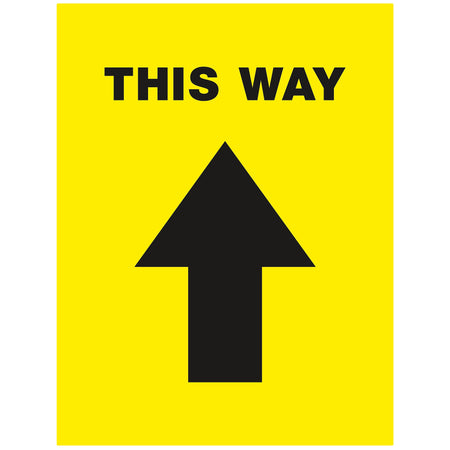 Avery Directional "This Way" Preprinted Floor Decals, 8" x 10.5", Yellow/Black, 5/Pack