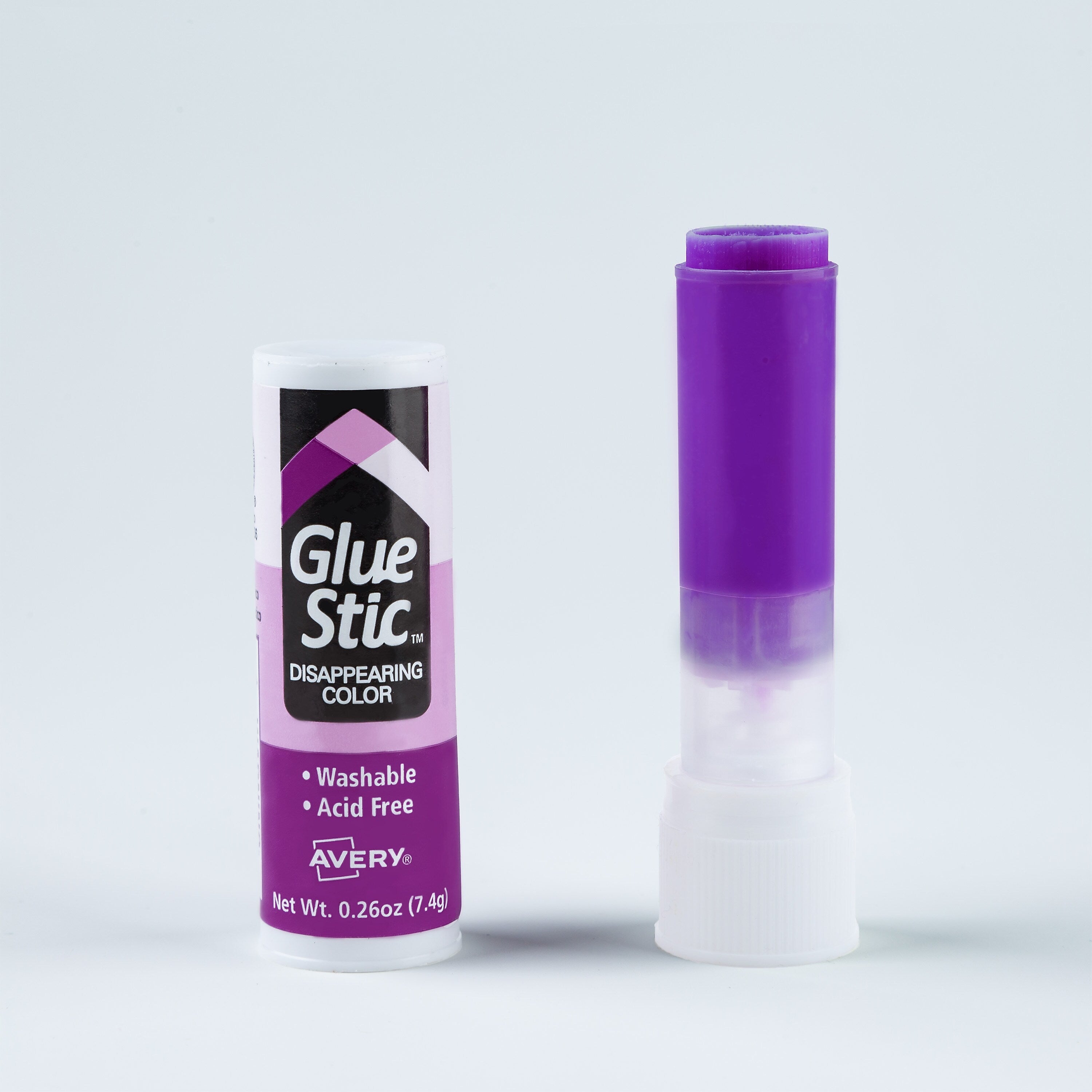 Avery Disappearing Glue Sticks, 0.26 oz., Purple