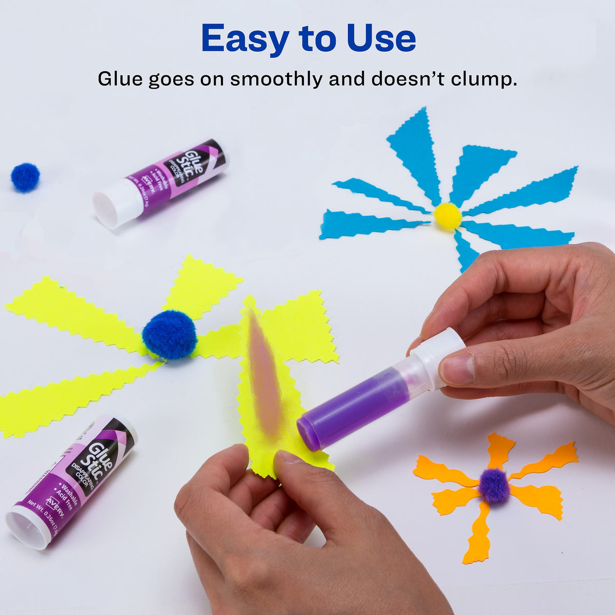 Avery Disappearing Glue Sticks, 0.26 oz., Purple, 6/Pack