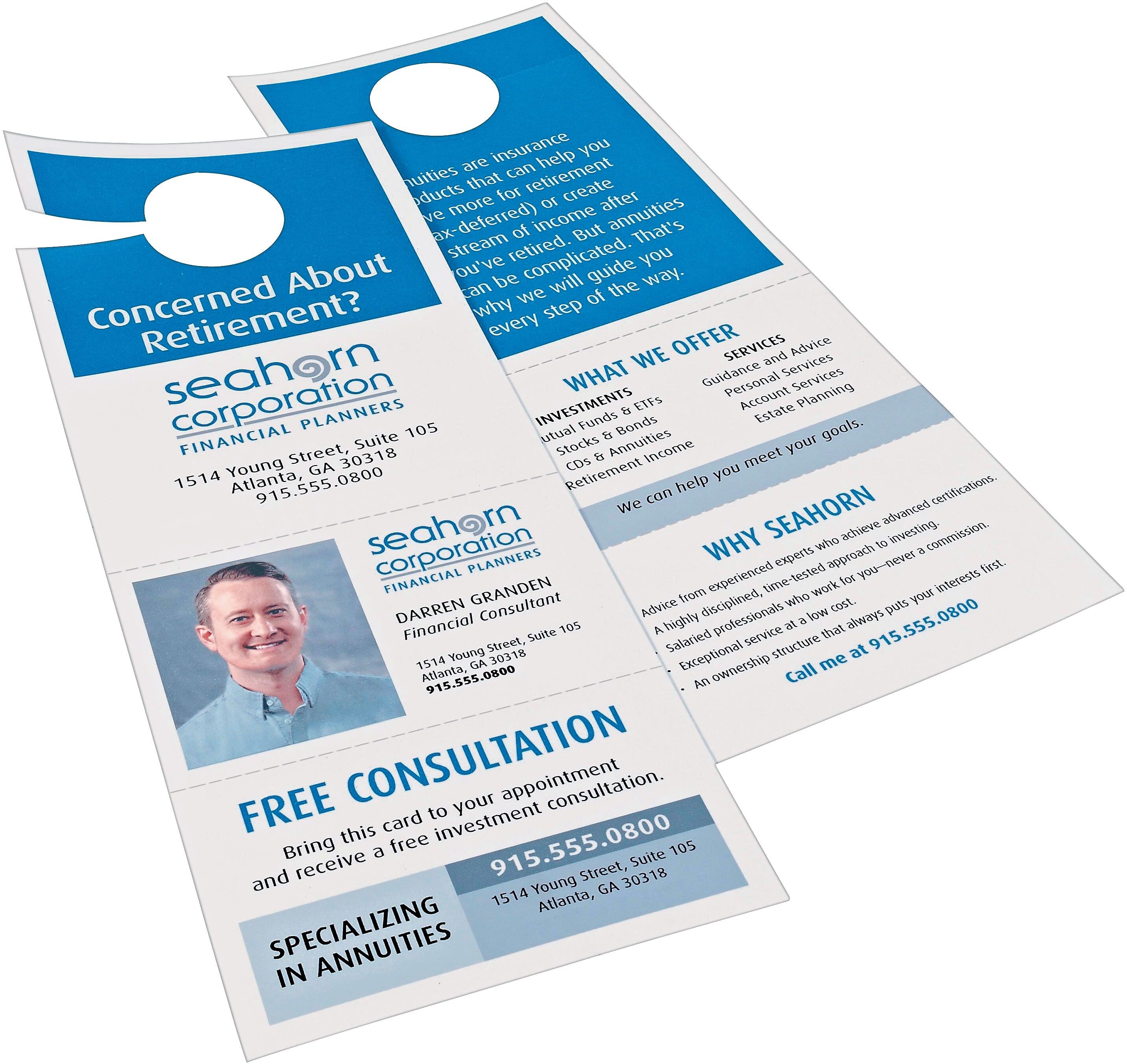 Avery Door Hangers with Tear-Away Cards, 4 1/4