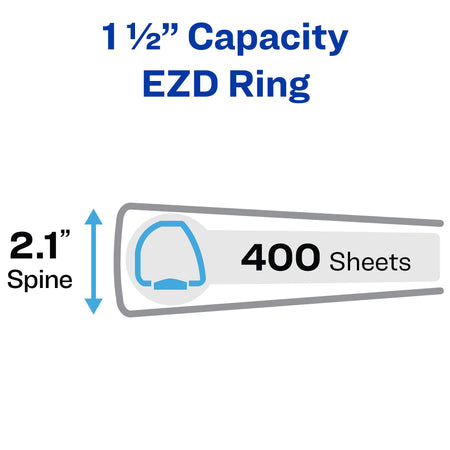 Avery Durable 1 1/2" 3-Ring View Binders, D-Ring, White