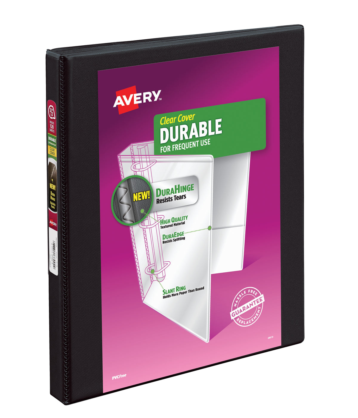 Avery Durable 1/2" 3-Ring View Binders, Slant Ring, Black