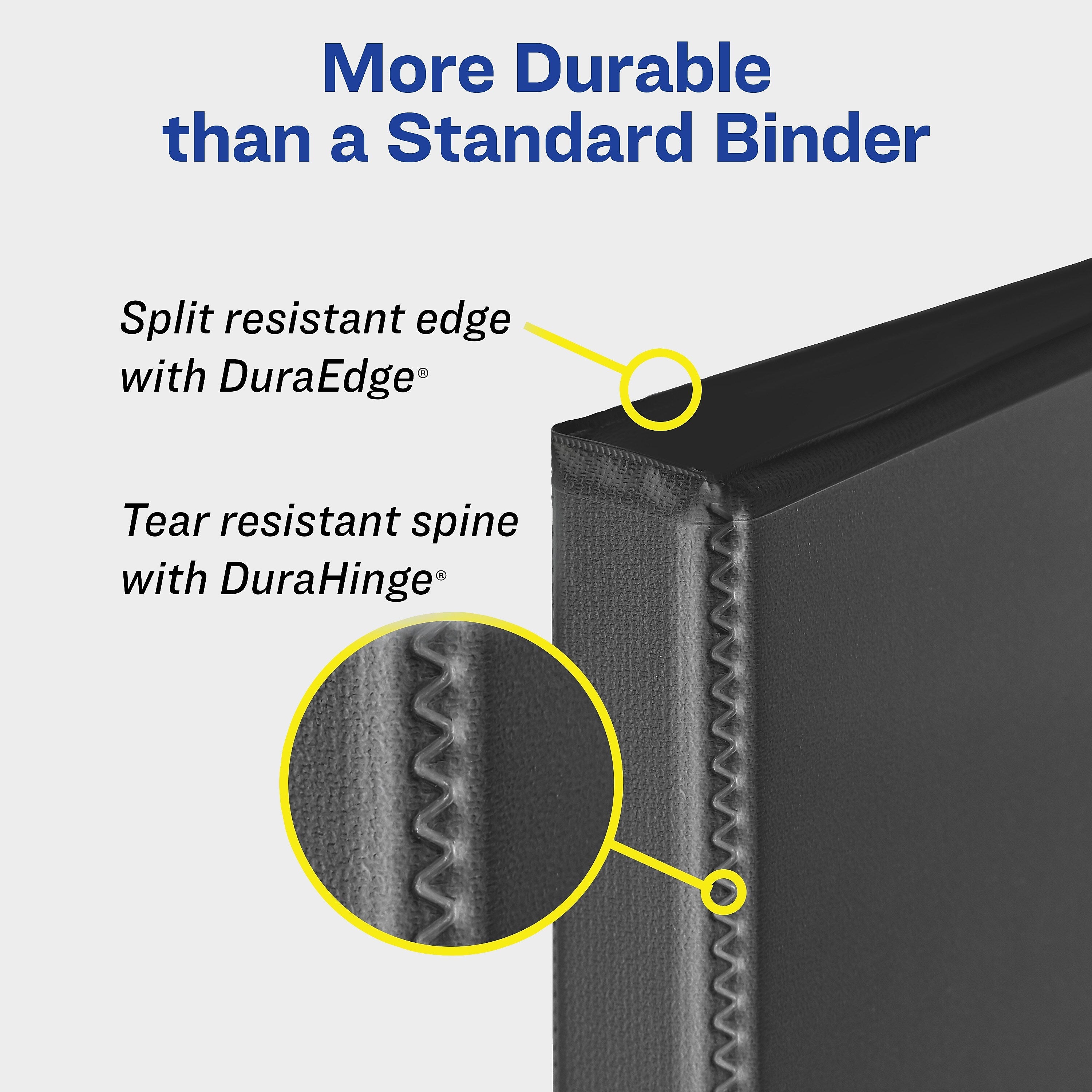 Avery Durable 1/2" 3-Ring View Binders, Slant Ring, White 12/Pack