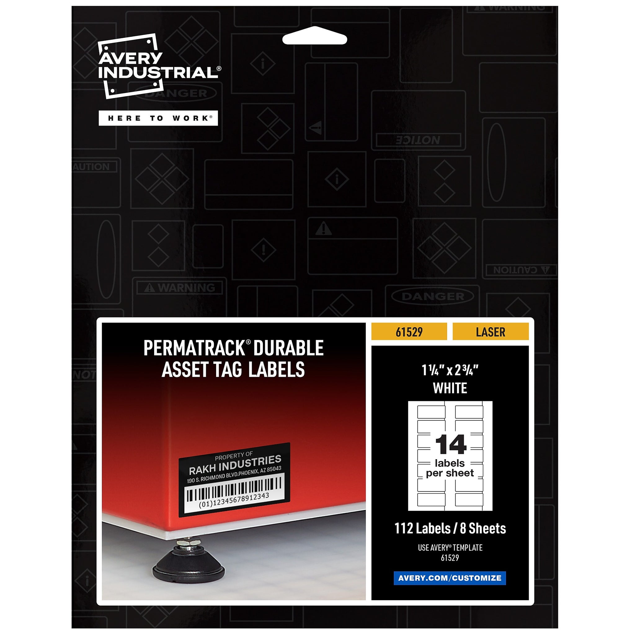 Avery Durable Laser Asset Tag Labels, 1-1/4