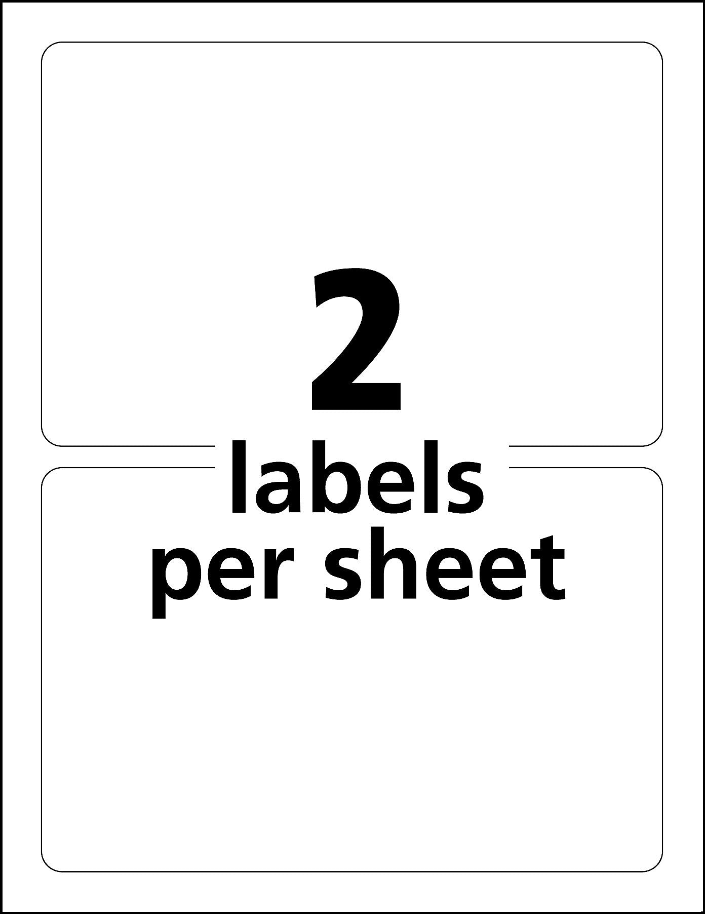 Avery Durable Laser Identification Labels, 5" x 8 1/8", White, 2 Labels/Sheet, 50 Sheets/Box