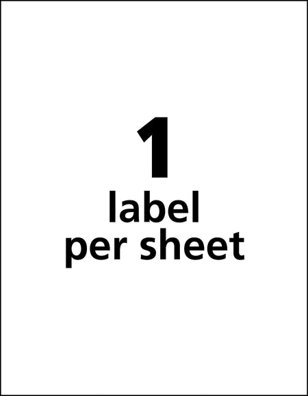 Avery Durable Laser Identification Labels, 8 1/2" x 11", White, 1 Label/Sheet, 50 Sheets/Pack