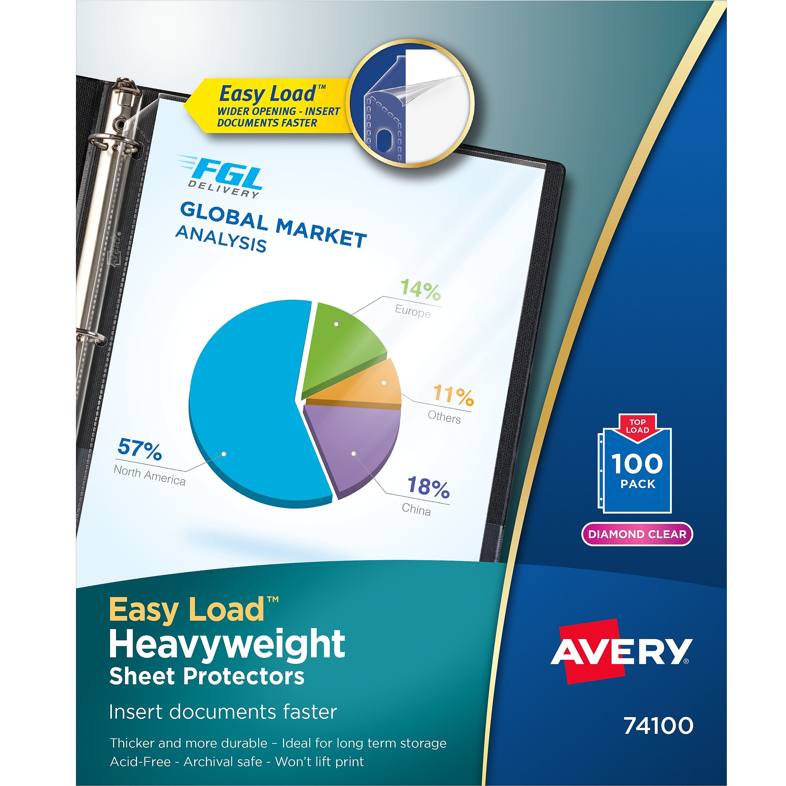 Avery Easy Load Heavyweight Sheet Protectors, 8.5