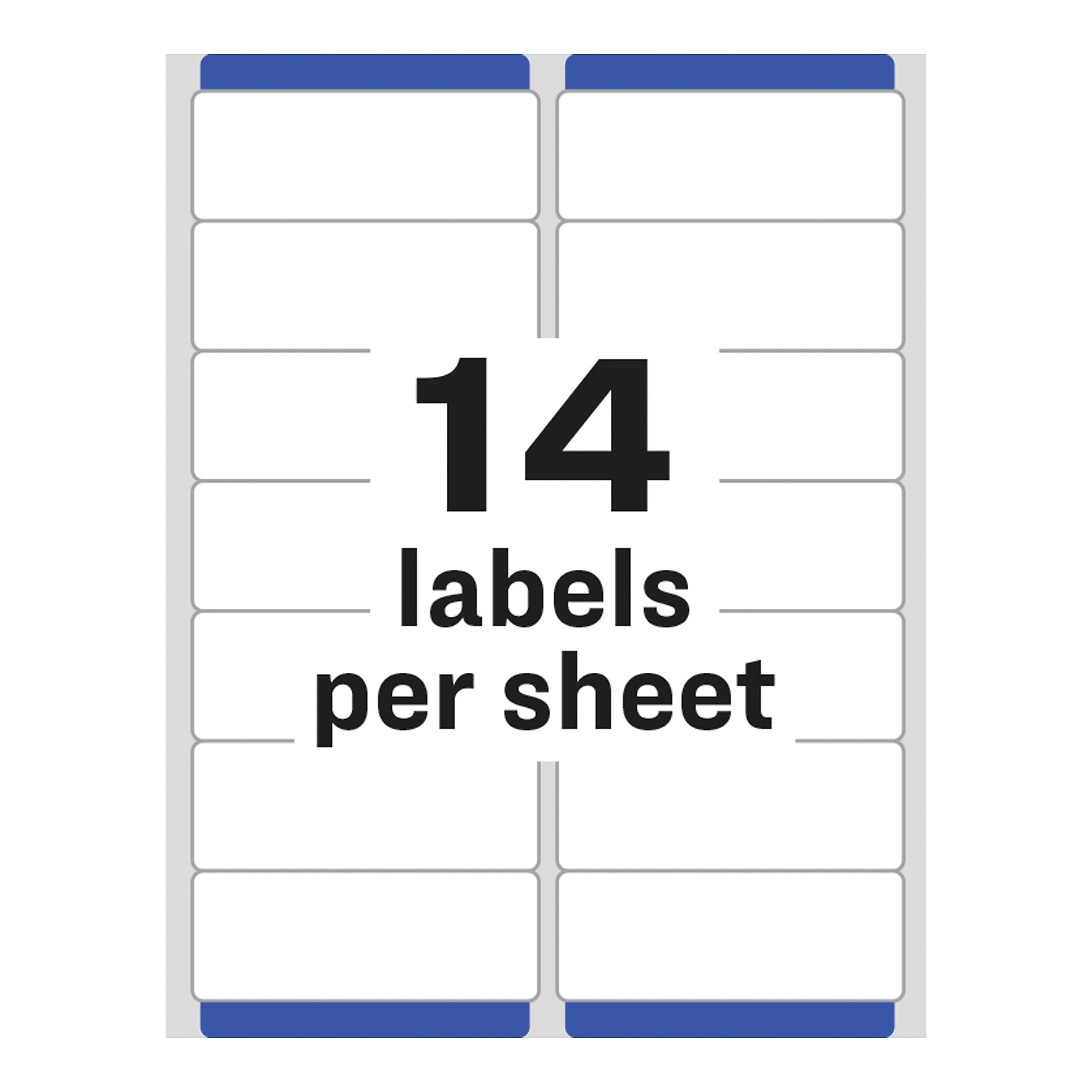 Avery Easy Peel Inkjet Address Labels, 1-1/3" x 4", Clear, 14 Labels/Sheet, 25 Sheets/Pack