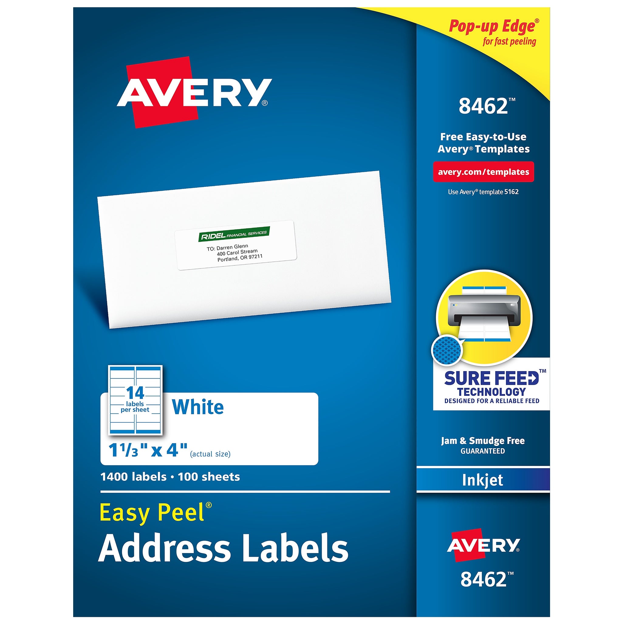 Avery Easy Peel Inkjet Address Labels, 1-1/3