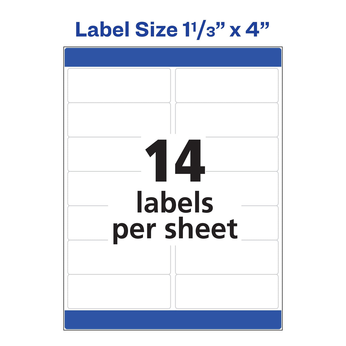 Avery Easy Peel Inkjet Address Labels, 1-1/3" x 4", White, 14 Labels/Sheet, 100 Sheets/Box