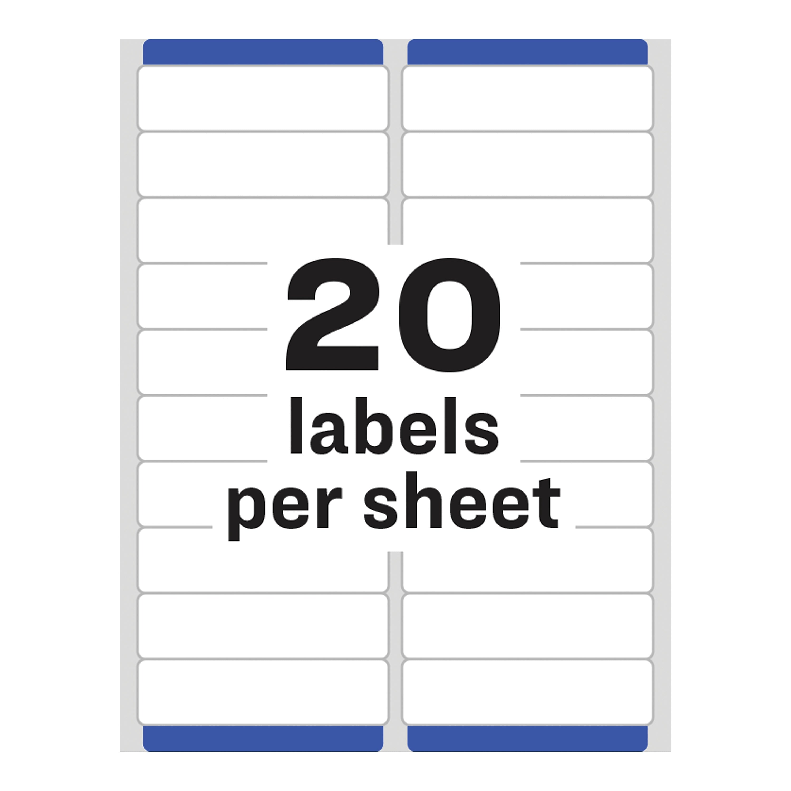 Avery Easy Peel Inkjet Address Labels, 1" x 4", White, 20 Labels/Sheet, 100 Sheets/Box