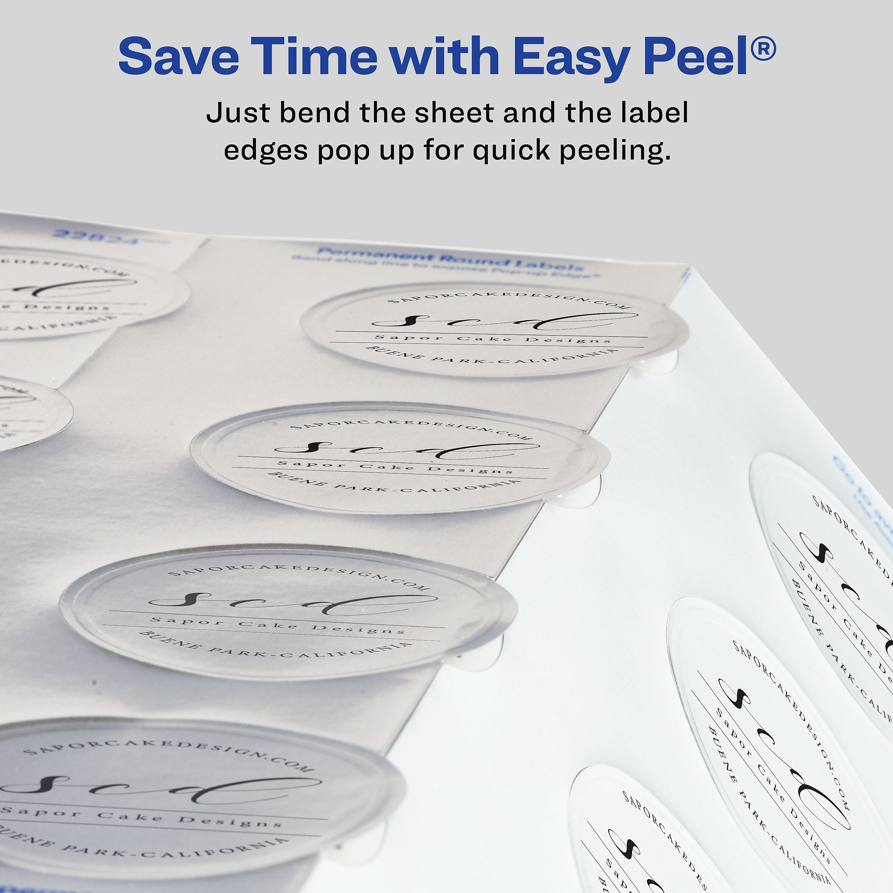 Avery Easy Peel Inkjet Embossed Foil Round Labels, 2
