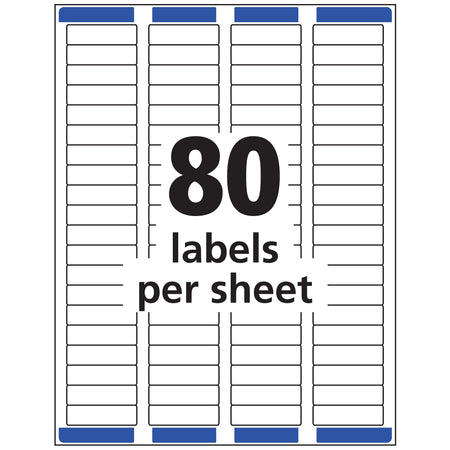 Avery Easy Peel Inkjet Return Address Labels, 1/2" x 1-3/4", Clear, 80 Labels/Sheet, 25 Sheets/Pack