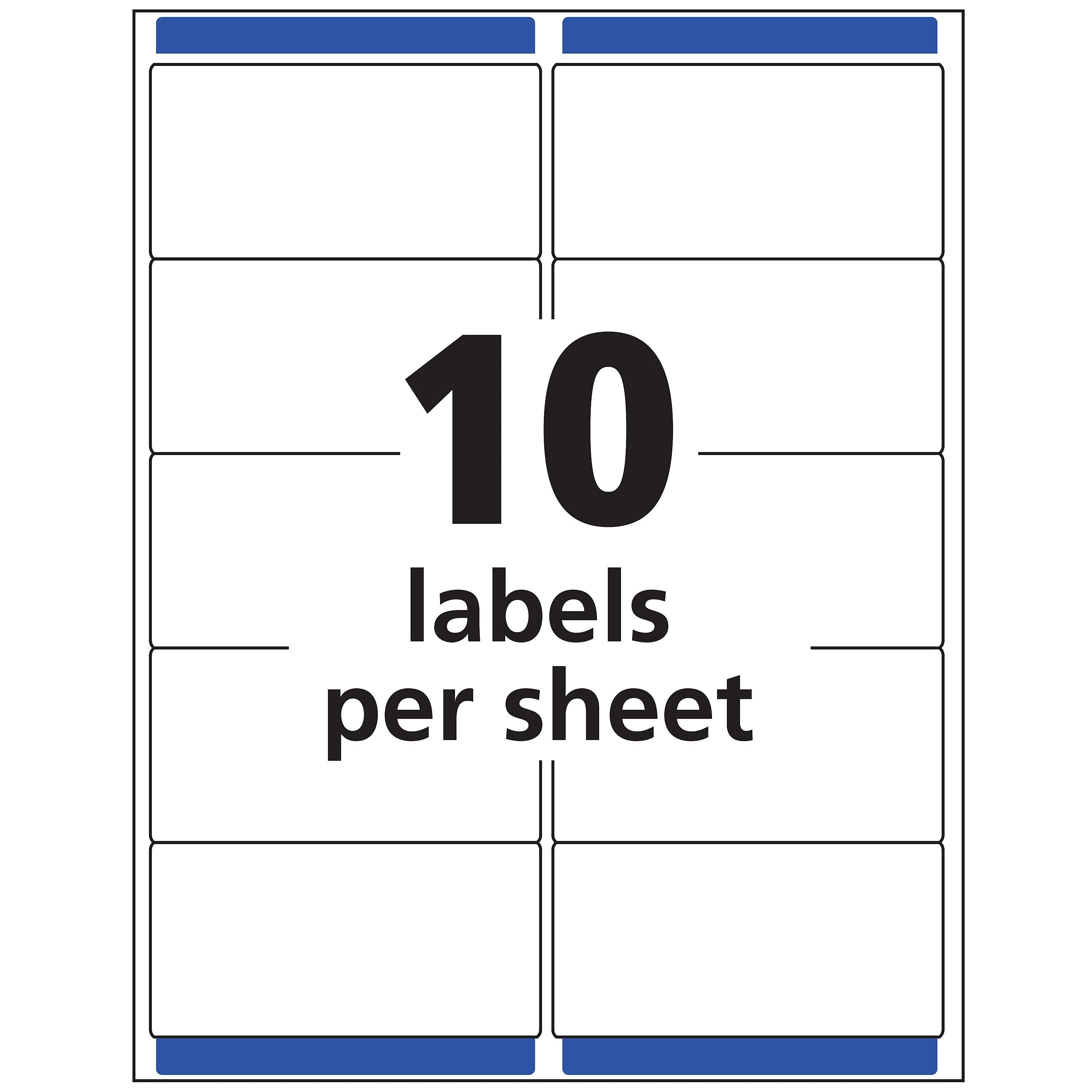 Avery Easy Peel Inkjet Shipping Labels, 2" x 4", Clear, 10 Labels/Sheet, 10 Sheets/Pack