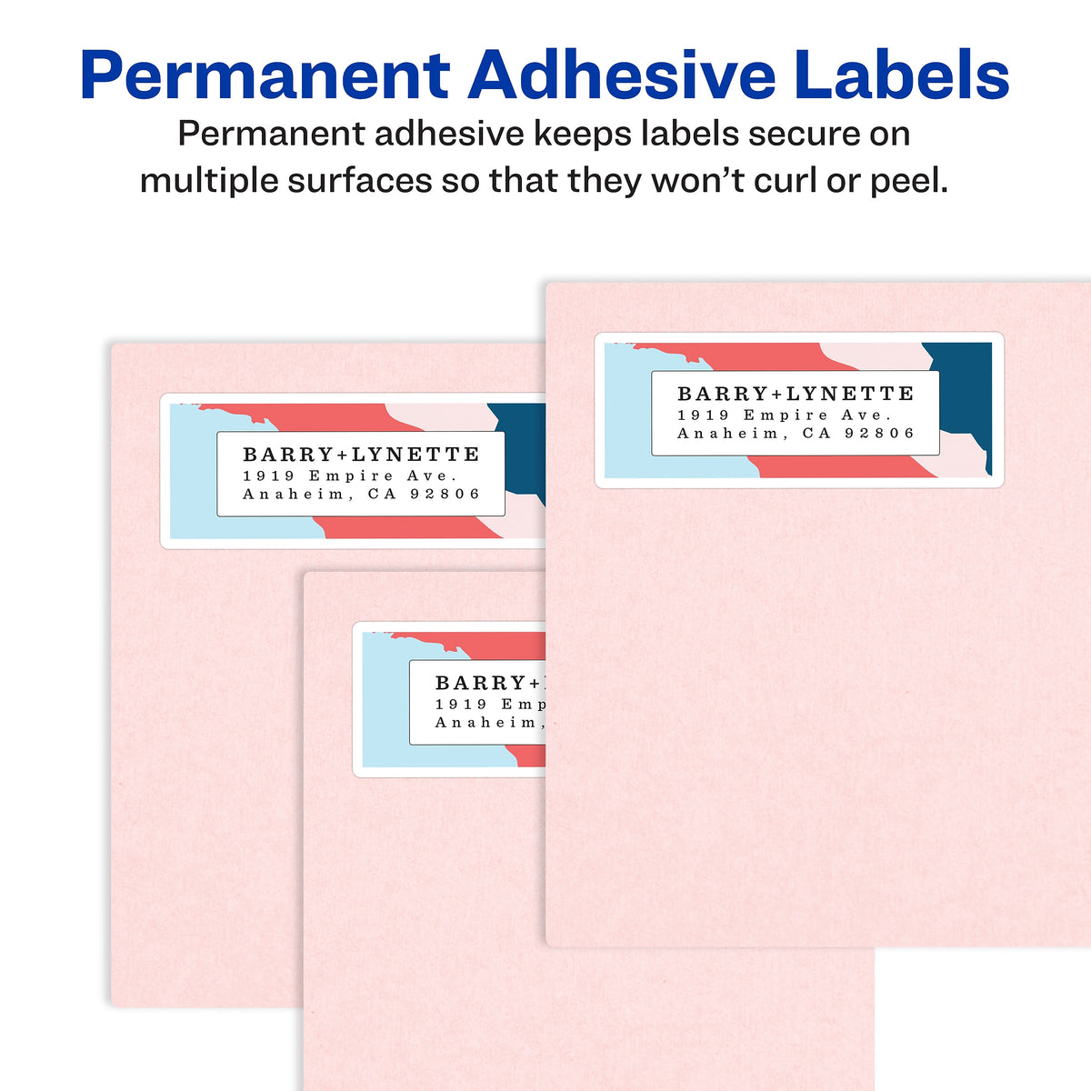 Avery Easy Peel Laser Address Labels, 1-1/3" x 4", White, 14 Labels/Sheet, 25 Sheets/Pack