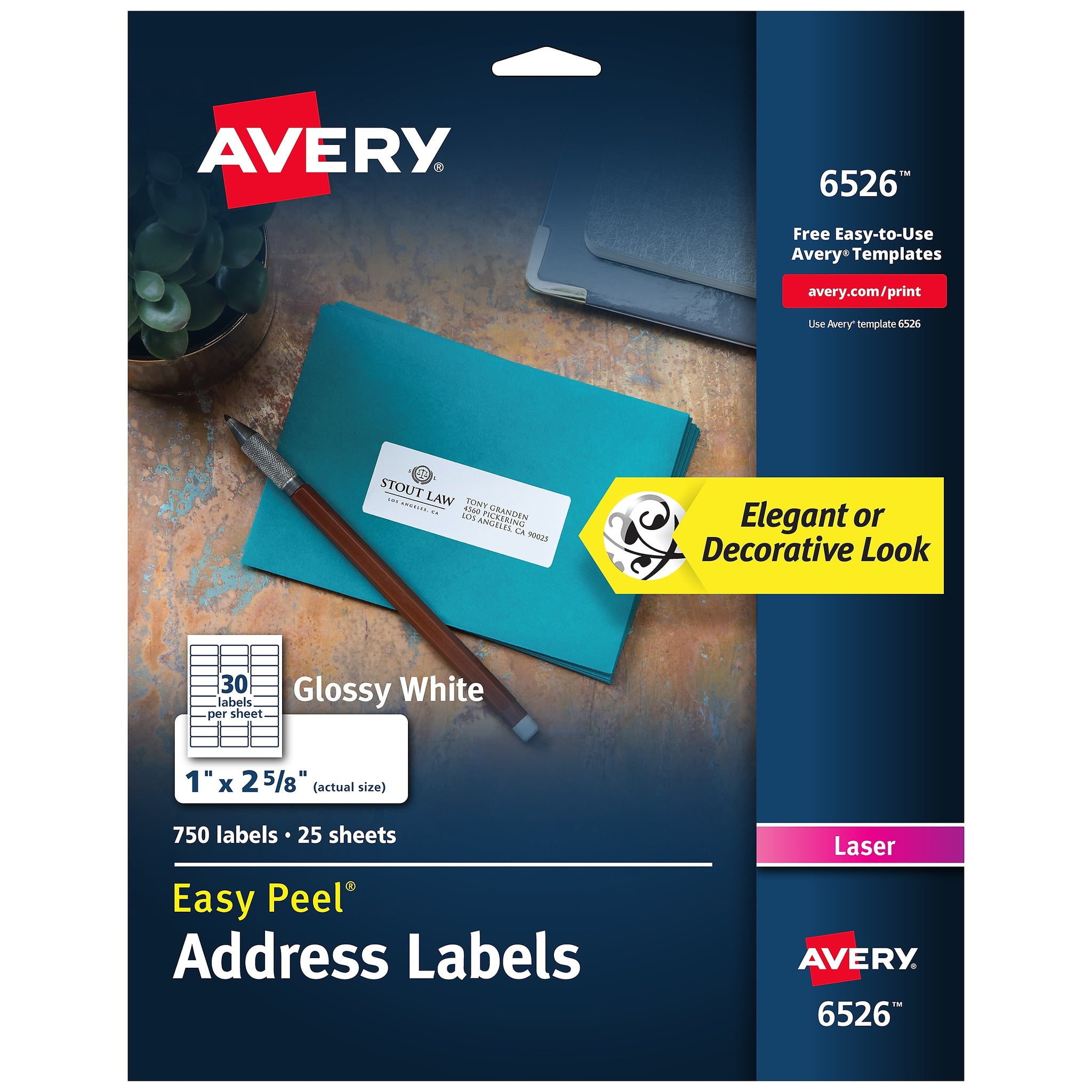 Avery Easy Peel Laser Address Labels, 1