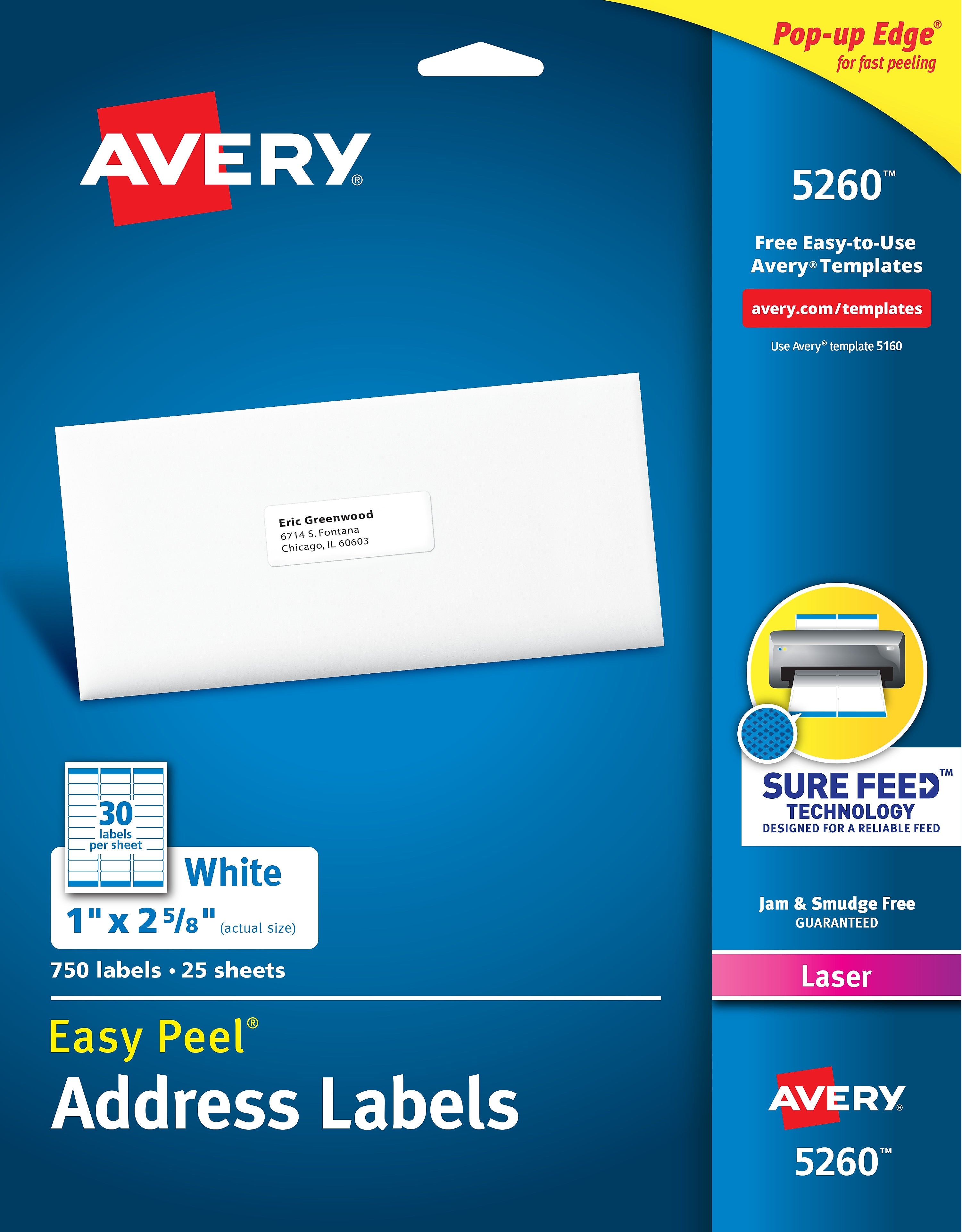 Avery Easy Peel Laser Address Labels, 1