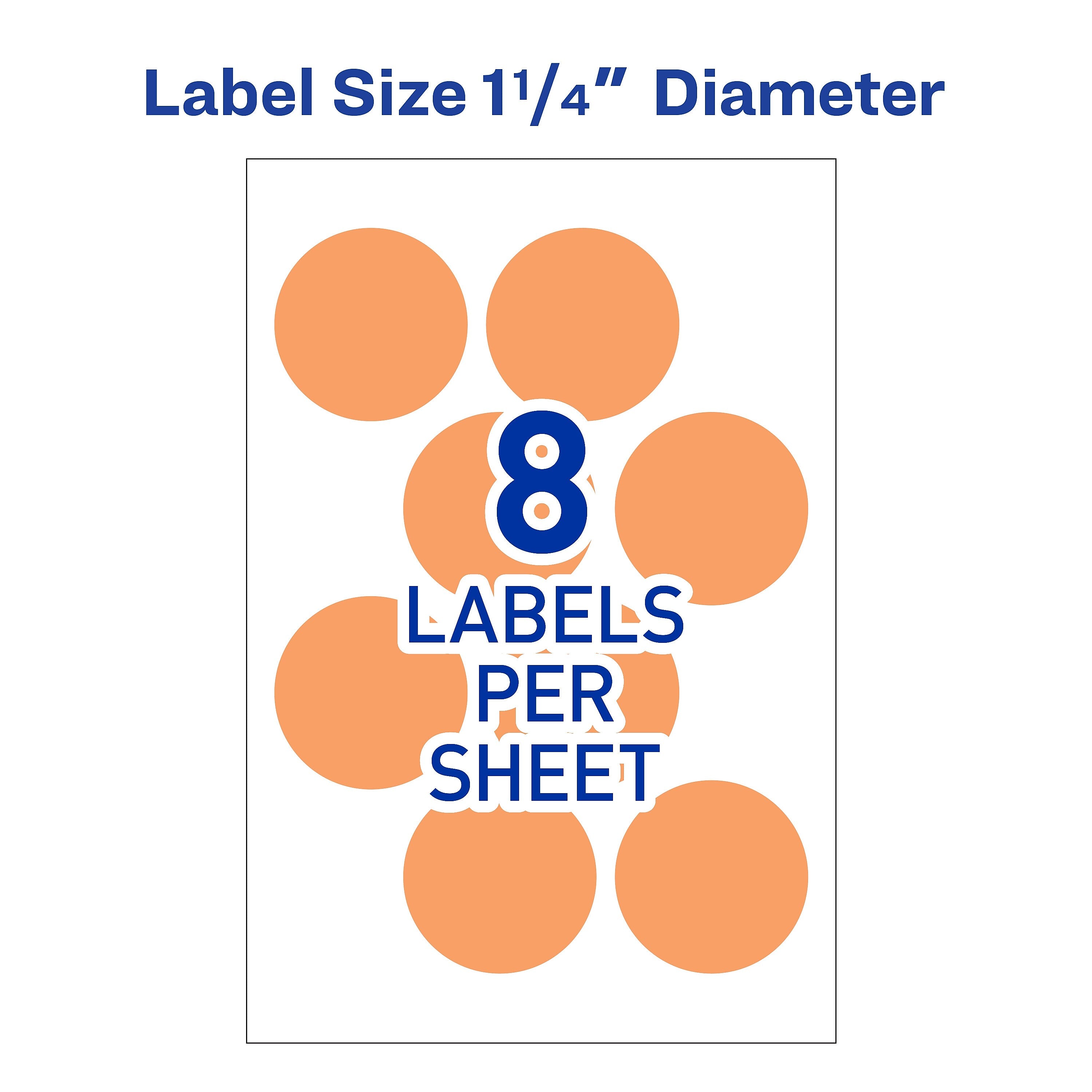 Avery Easy Peel Laser Color Coding Labels, 1 1/4