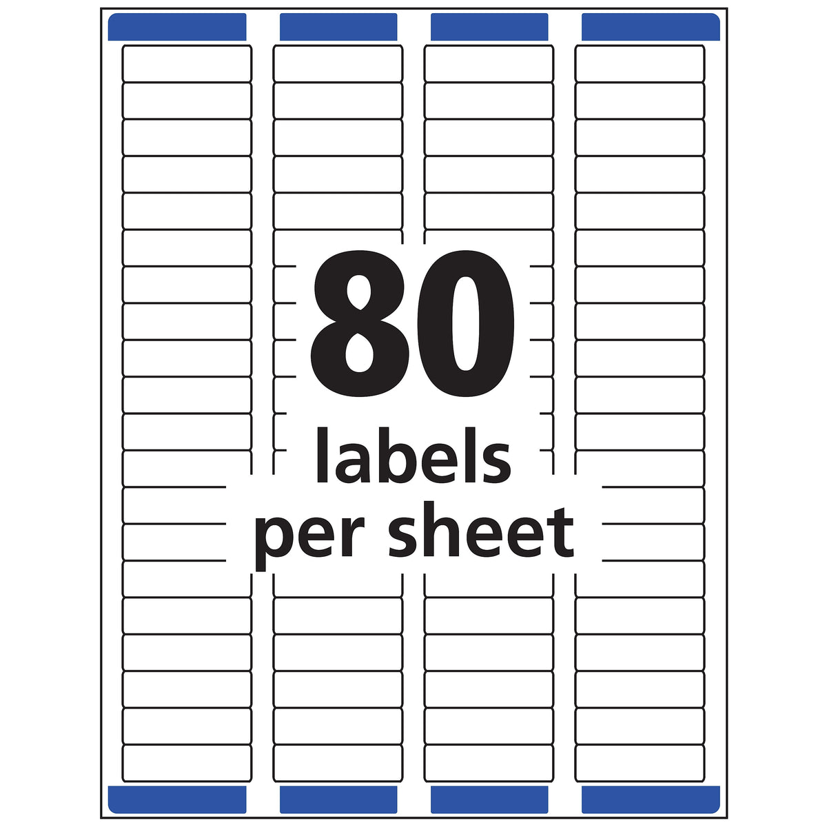 Avery Easy Peel Laser Return Address Labels, 1/2" x 1-3/4", Clear, 80 Labels/Sheet, 25 Sheets/Pack