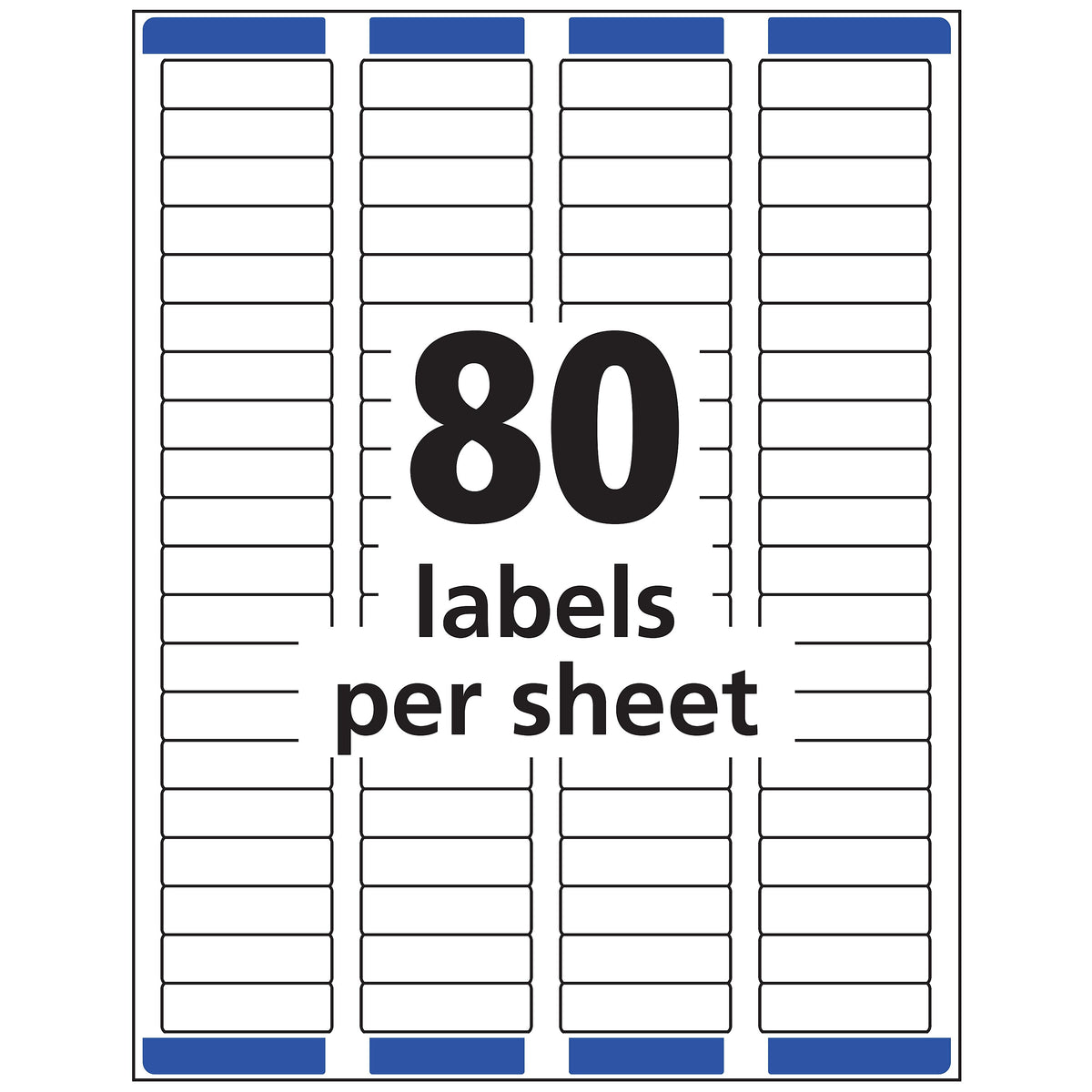 Avery Easy Peel Laser Return Address Labels, 1/2" x 1-3/4", Clear, 80 Labels/Sheet, 25 Sheets/Pack