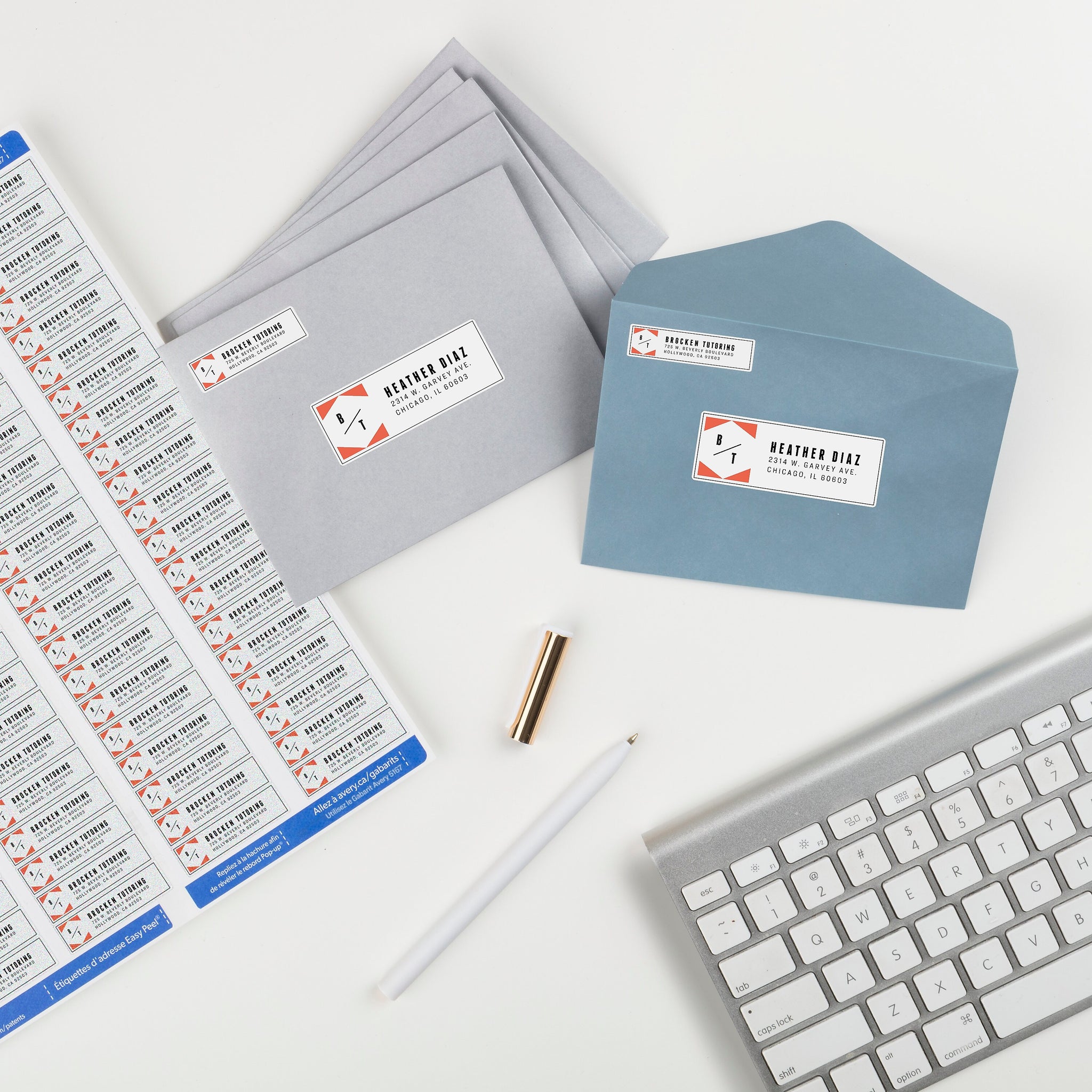 Avery Easy Peel Laser Return Address Labels, 1/2