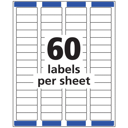 Avery Easy Peel Laser Return Address Labels, 2/3" x 1-3/4", Clear, 60 Labels/Sheet, 10 Sheets/Pack