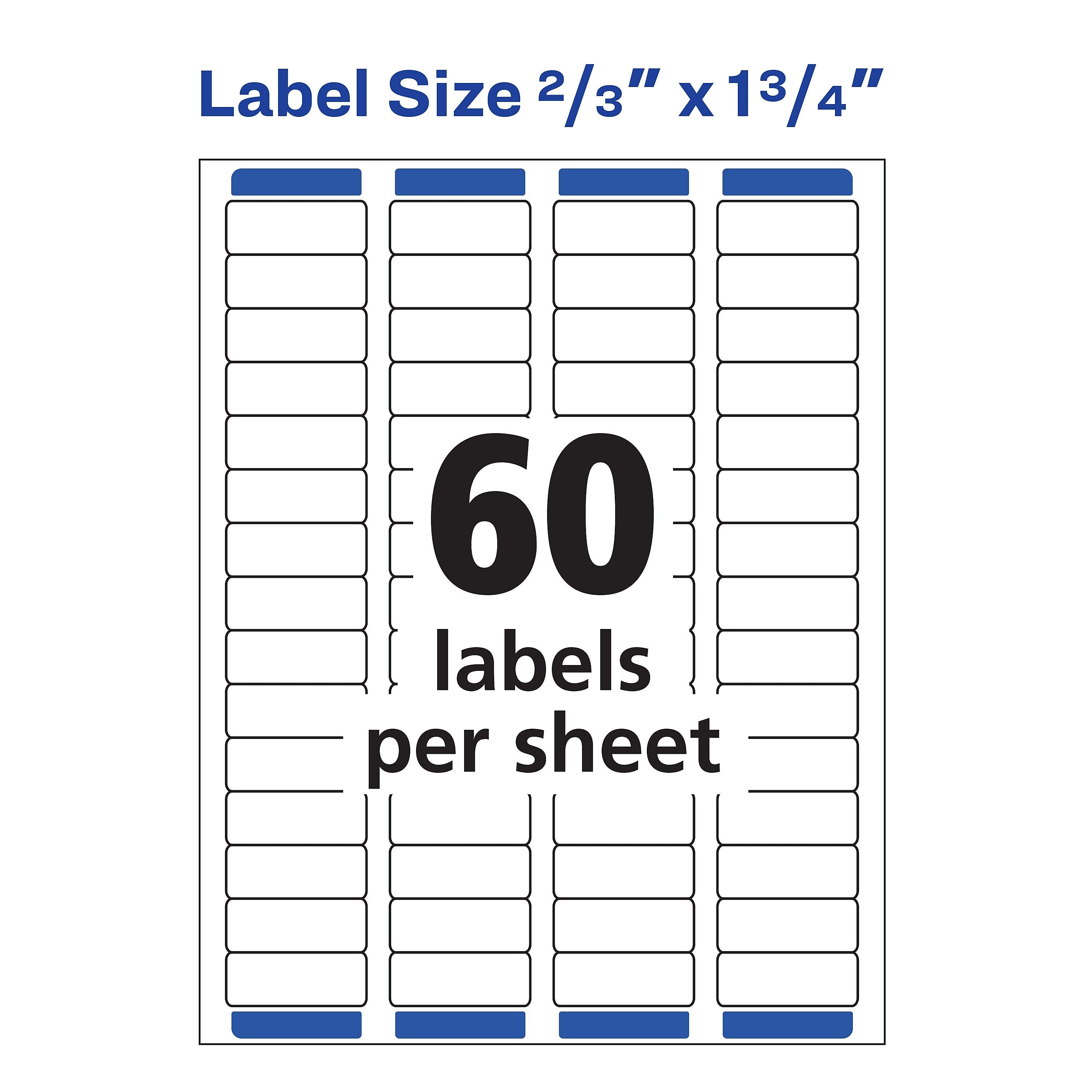 Avery Easy Peel Laser Return Address Labels, 2/3