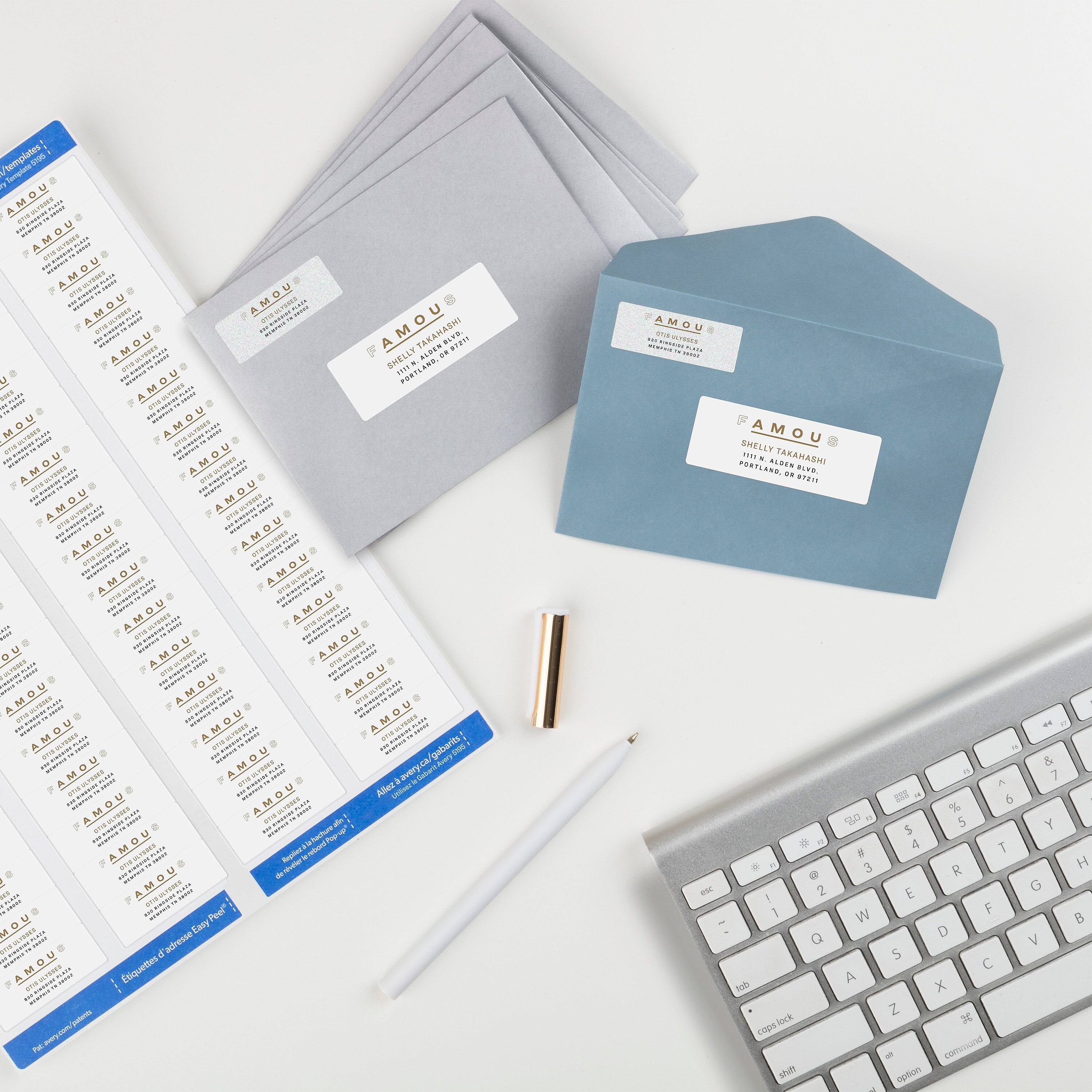 Avery Easy Peel Laser Return Address Labels, 2/3