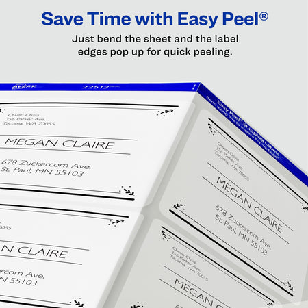 Avery Easy Peel Laser Shipping Labels, 2" x 4", Clear, 10 Labels/Sheet, 10 Sheets/Pack