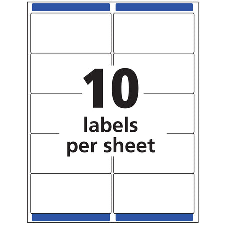 Avery Easy Peel Laser Shipping Labels, 2" x 4", Clear, 10 Labels/Sheet, 10 Sheets/Pack