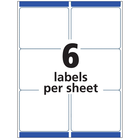 Avery Easy Peel Laser Shipping Labels, 3-1/3" x 4", Clear, 6 Labels/Sheet, 10 Sheets/Pack, 60 Labels/Pack