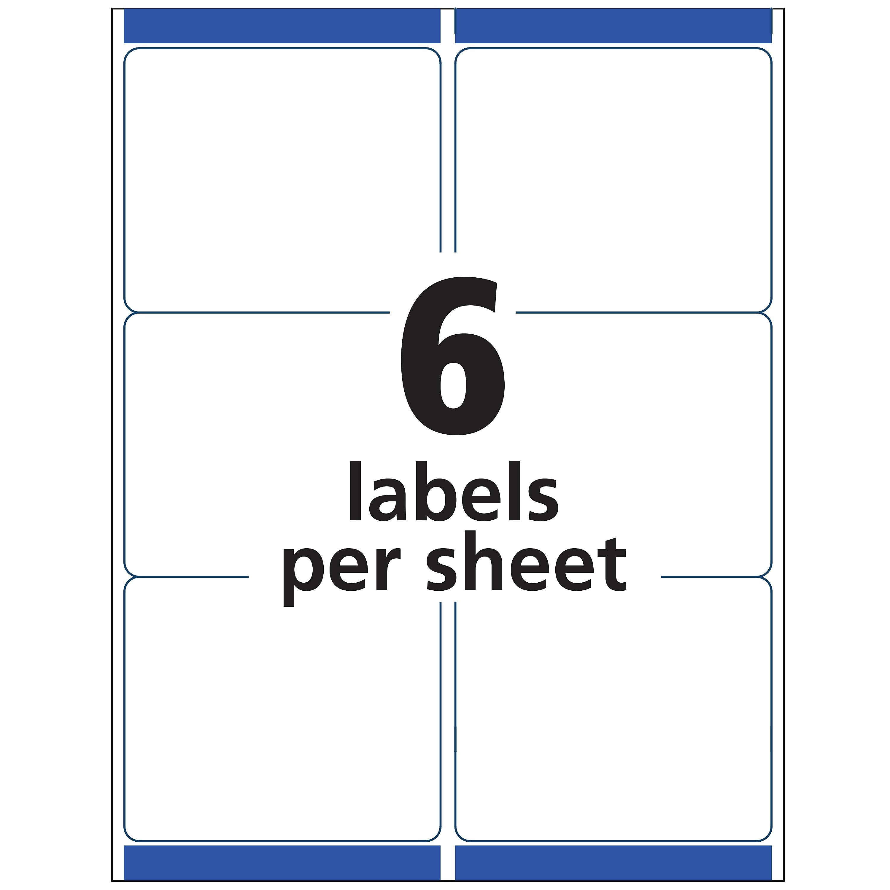 Avery Easy Peel Laser Shipping Labels, 3-1/3" x 4", Clear, 6 Labels/Sheet, 10 Sheets/Pack, 60 Labels/Pack