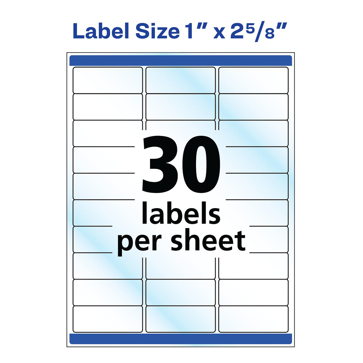 Avery Easy Peel Laser/Inkjet Address Labels, 1" x 2-5/8", Glossy Clear, 30 Labels/Sheet, 10 Sheets/Pack